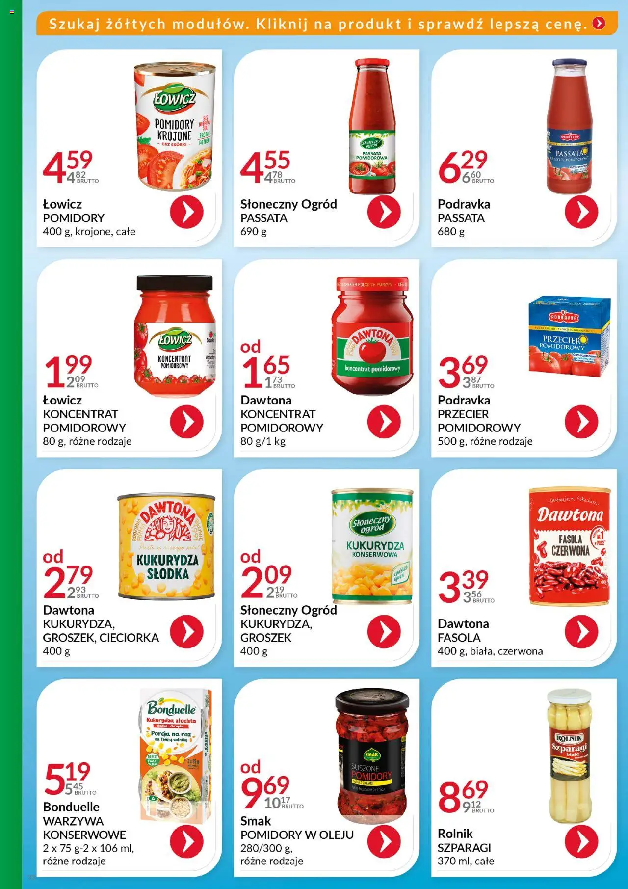 Eurocash Gazetka - Katalog Artykułów Spożywczych od 21.09.2025 | Strona: 33 | Produkty: Koncentrat pomidorowy, Cieciorka, Passata pomidorowa, Szparagi