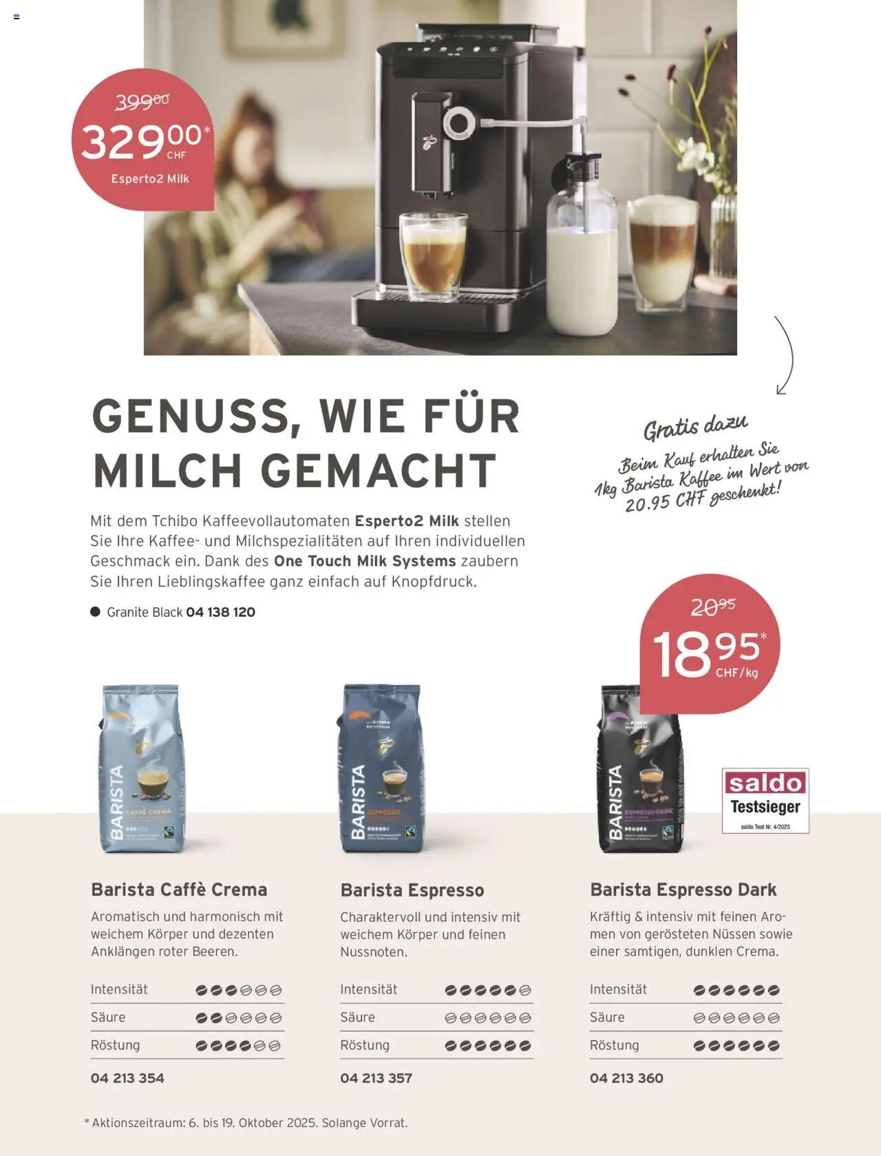 Tchibo Aktionen – gültig ab 10.10.2025 | Seite: 157 | Produkte: Milch, Kaffee
