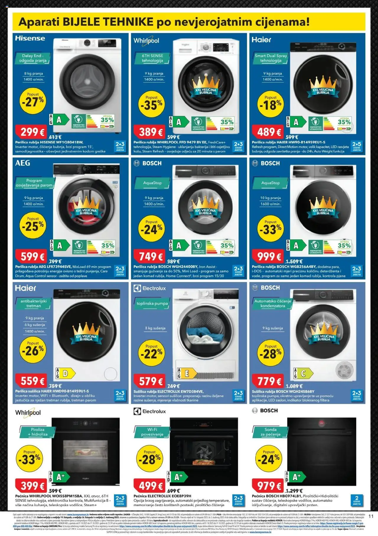 Harvey Norman katalog | vrijedi od 16.10.2025 | Stranica: 11 | Proizvodi: Smartwatch, Telefon, Sušilica, Pećnica