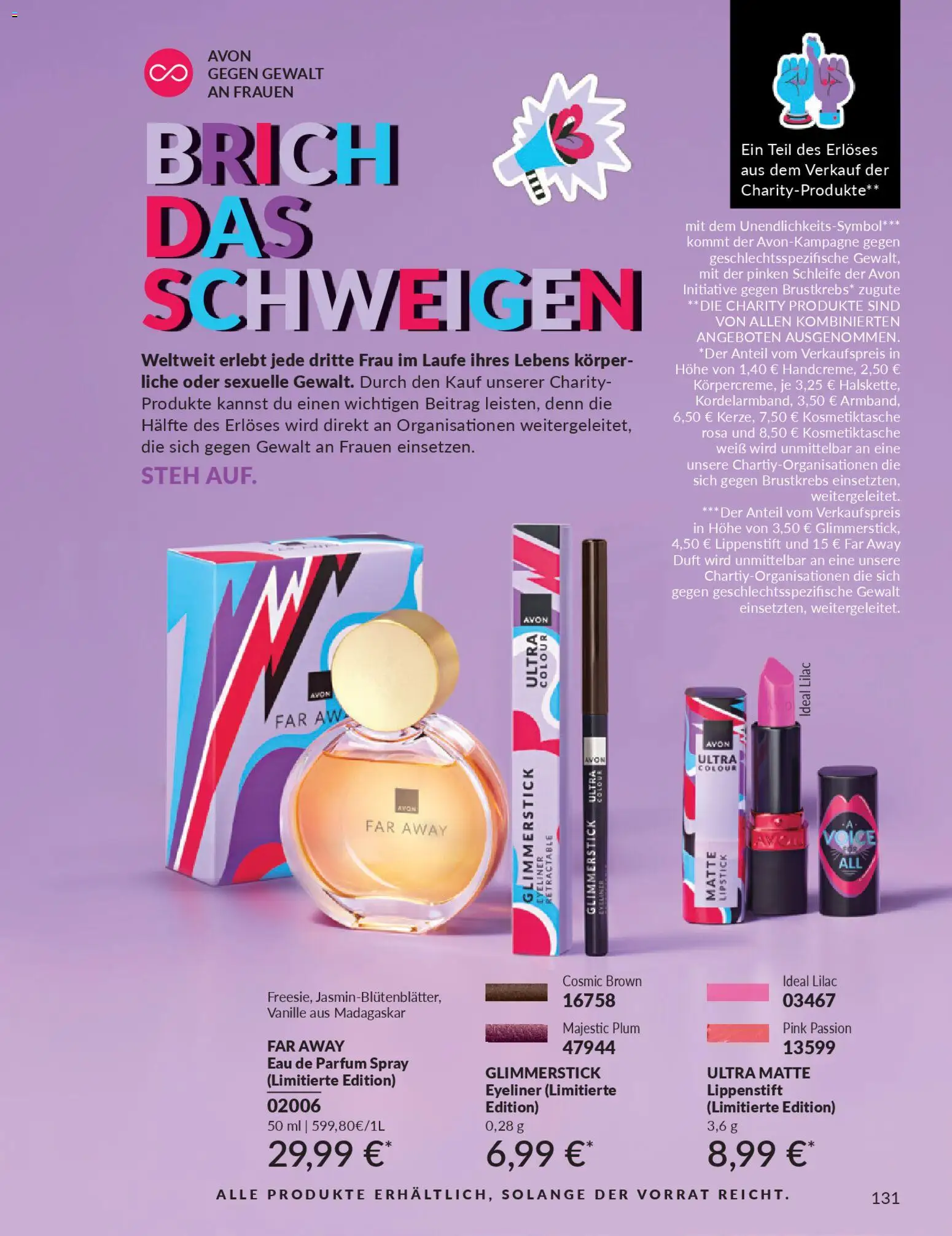 AVON Katalog Januar 2026 – gültig ab 01.01.2026 | Seite: 133 | Produkte: Parfüm, Eyeliner, Lippenstift, Eau de Parfum