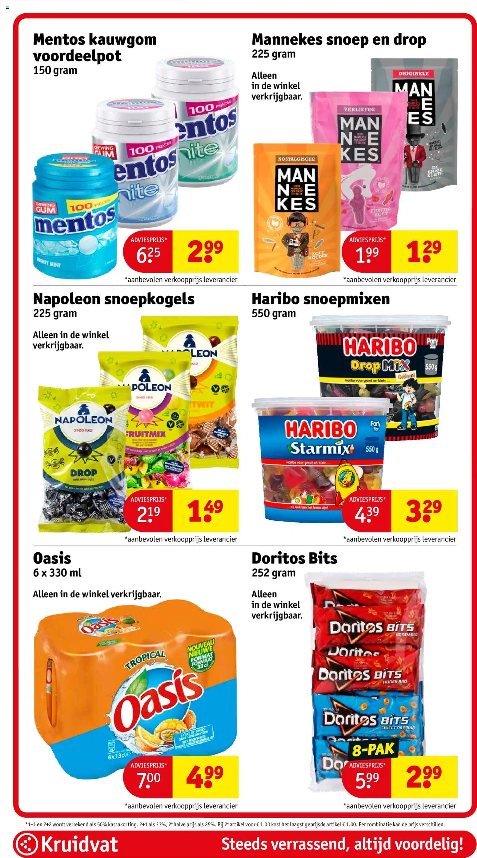 {H1} | Pagina: 49 | Producten: Snoep, Kan, Kész piskótalap, Doritos