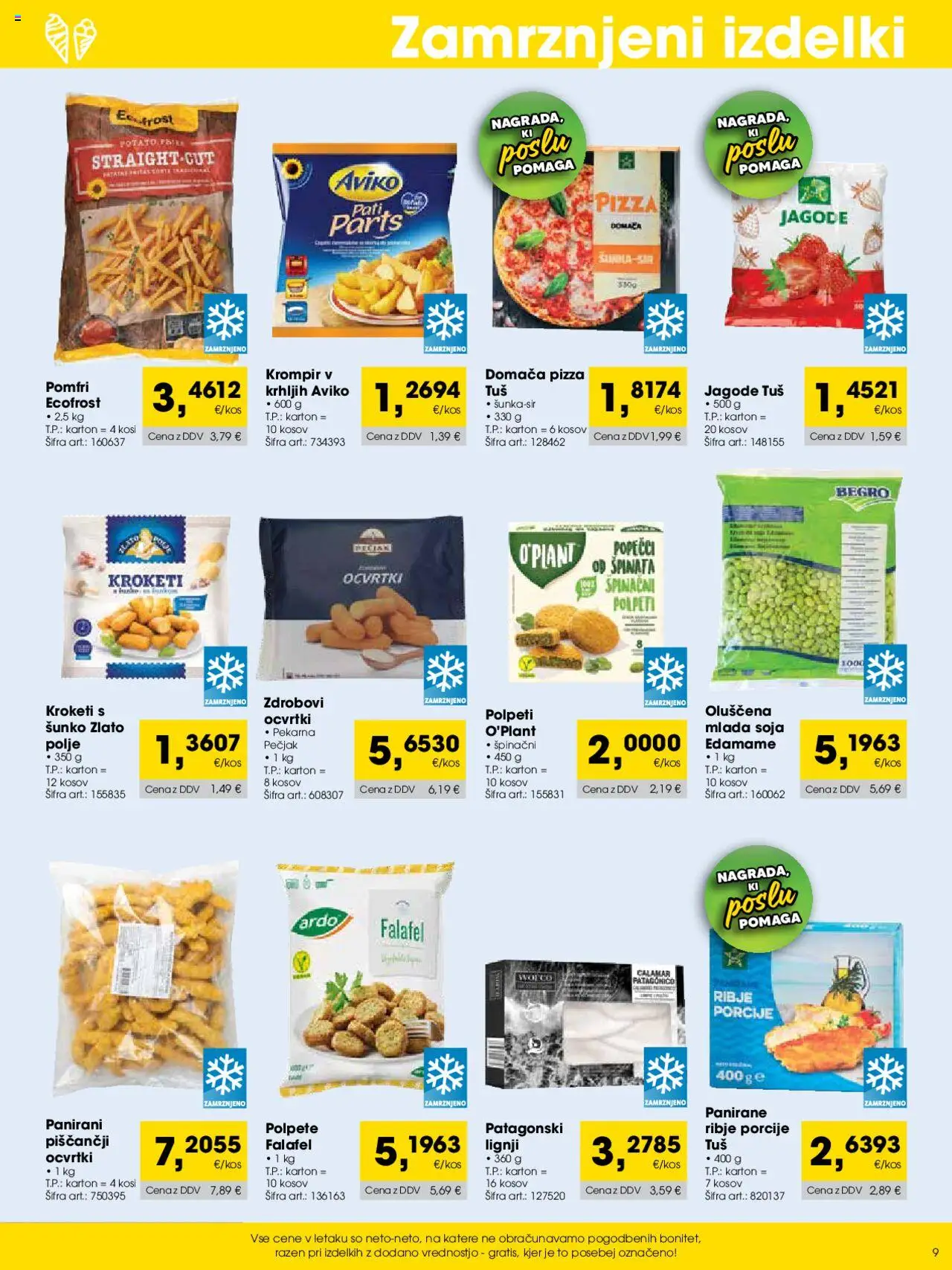 Tuš katalog cash & carry trgovec │ velja od 01.08.2025 | Stran: 9 | Izdelki: Pekarna, Sir, Jagode, Krompir