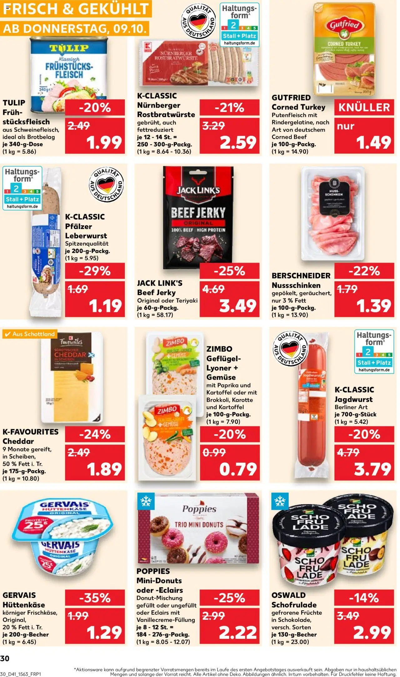 Kaufland prospekt Kiel	 – gültig ab 09.10.2025 | Seite: 30 | Produkte: Berliner, Paprika, Karotte, Hüttenkäse
