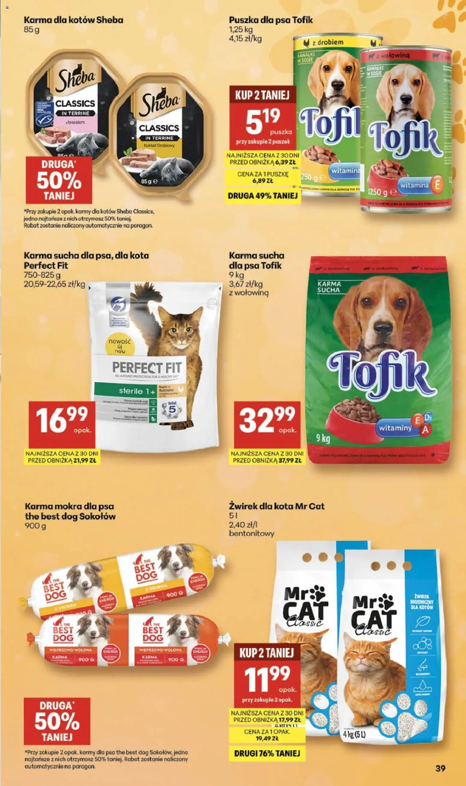Delikatesy Centrum Gazetka - Sklepy Własne od 05.02.2026 | Strona: 39 | Produkty: Żwirek dla kota, Karma dla kotów, Wołowina