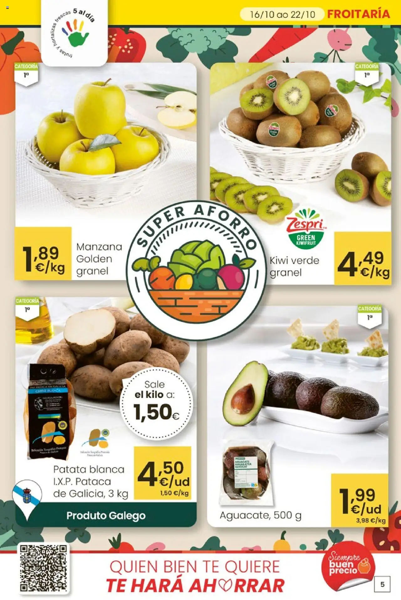 Eroski - Ofertón │ válido desde el 16.10.2025 | Página: 5 | Productos: Kiwi, Manzana, Té