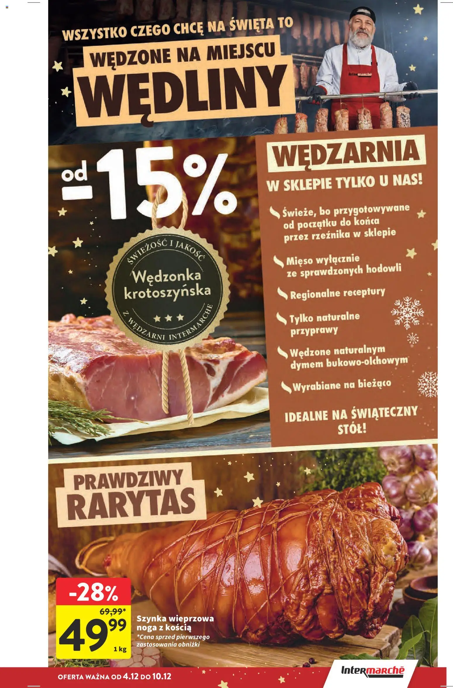 Intermarche Gazetka od 04.12.2025 | Strona: 27 | Produkty: Mięso, Szynka wieprzowa, Szynka, Stół