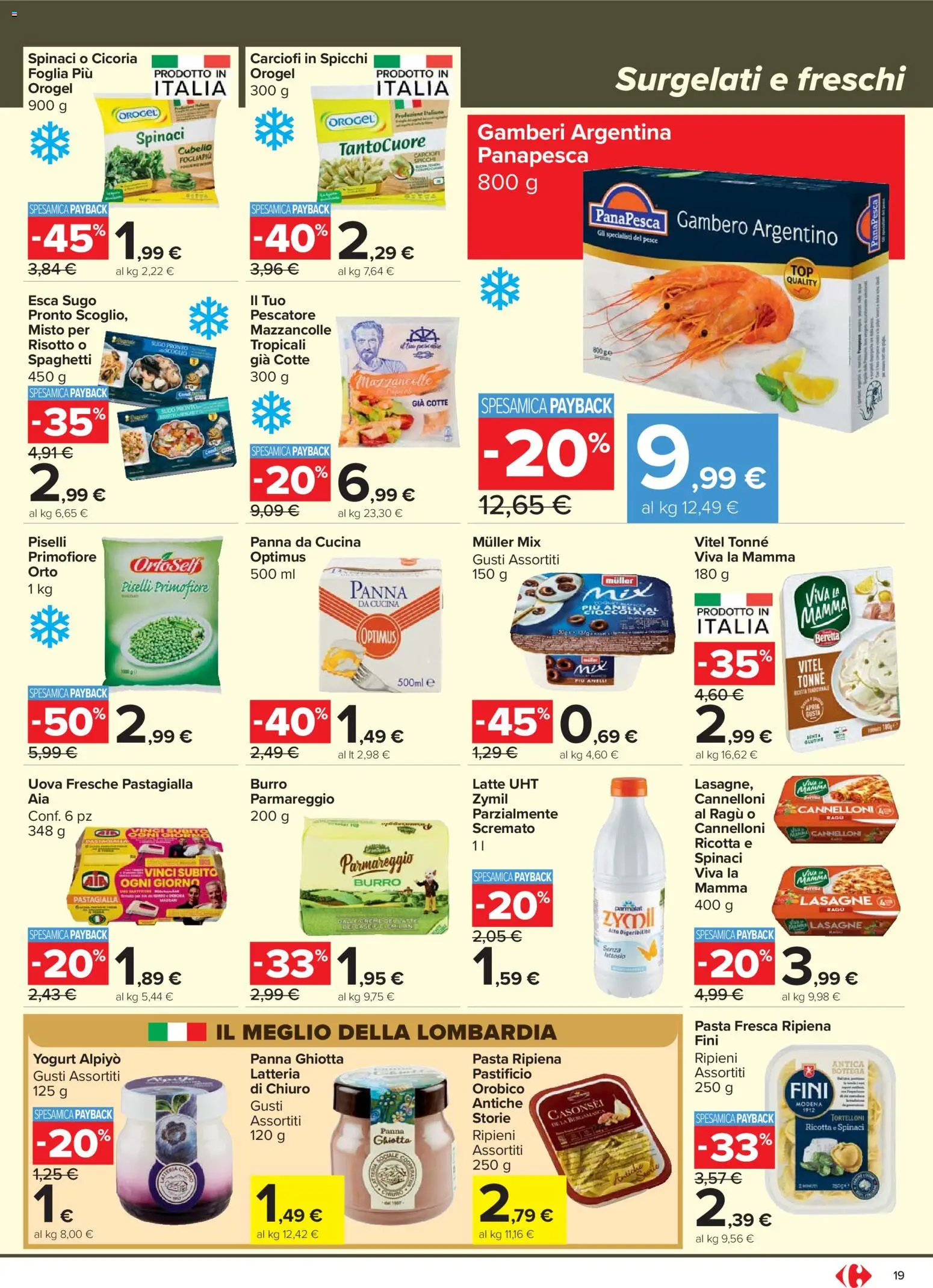 Volantino Carrefour del 24.03.2026 | Pagina: 19 | Prodotti: Pesce, Burro, Piselli, Tortelloni