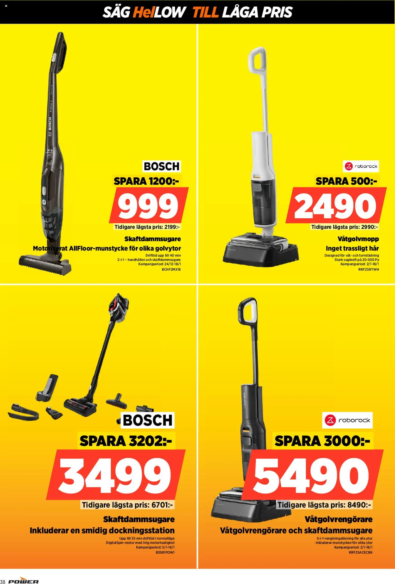 Power reklamblad aktuell från 05.01.2026 | Sida: 38 | Produkter: Såg, Skaftdammsugare