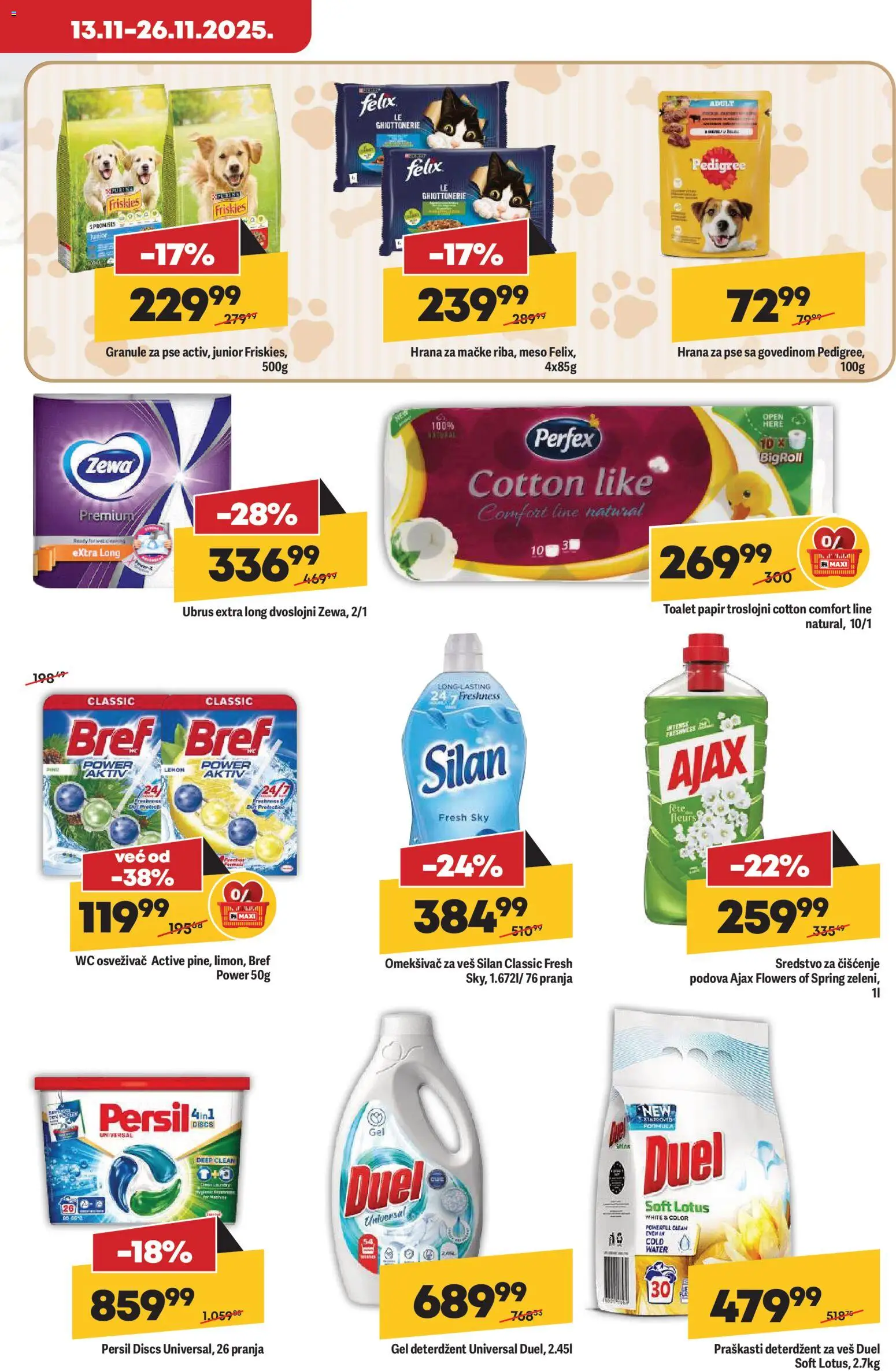 Maxi katalog - važi od 20.11.2025 | Strana: 23 | Proizvode: Hrana za pse, Wc, Silan, Persil