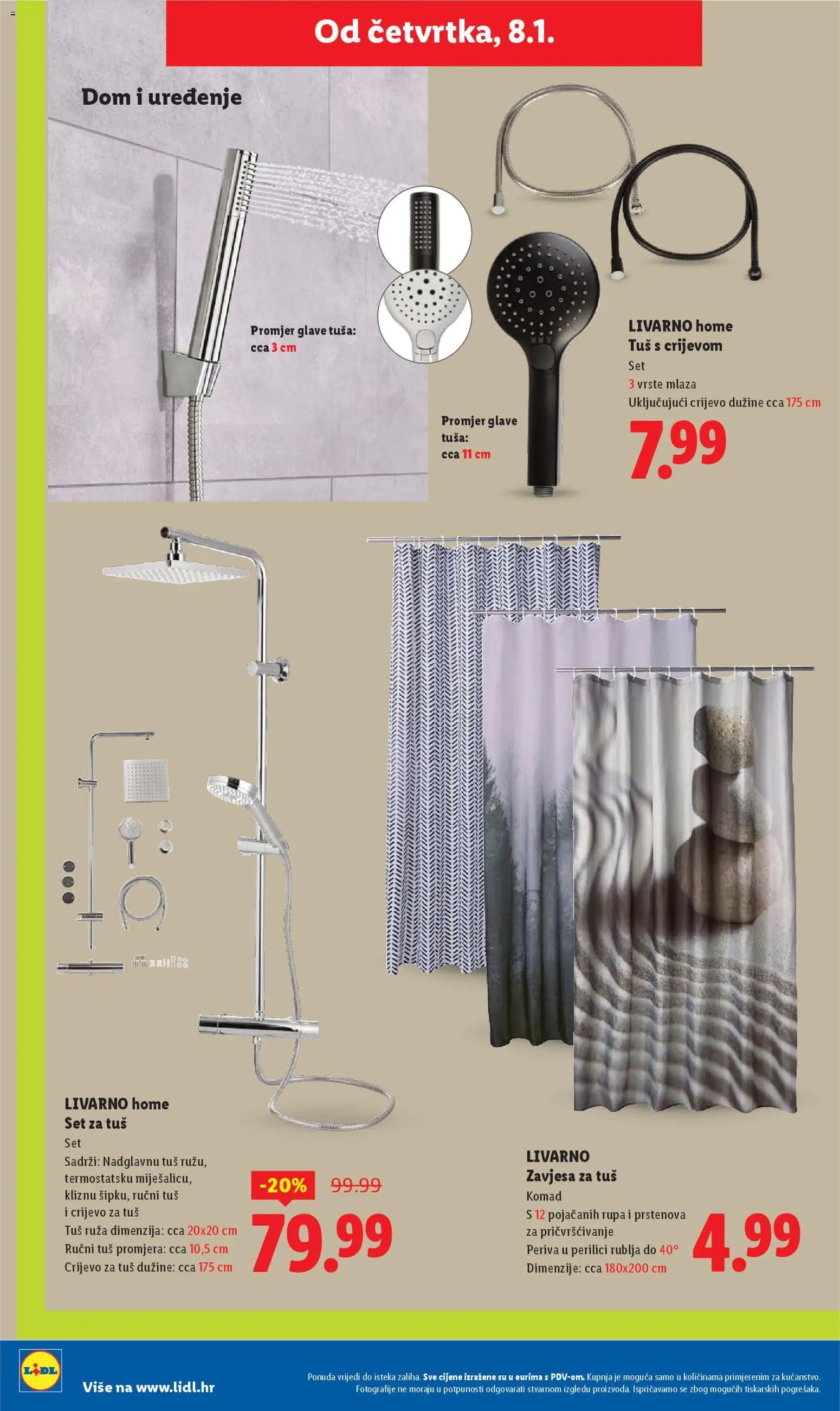 Lidl katalog | vrijedi od 07.01.2026 | Stranica: 38 | Proizvodi: Tuš, Zavjesa