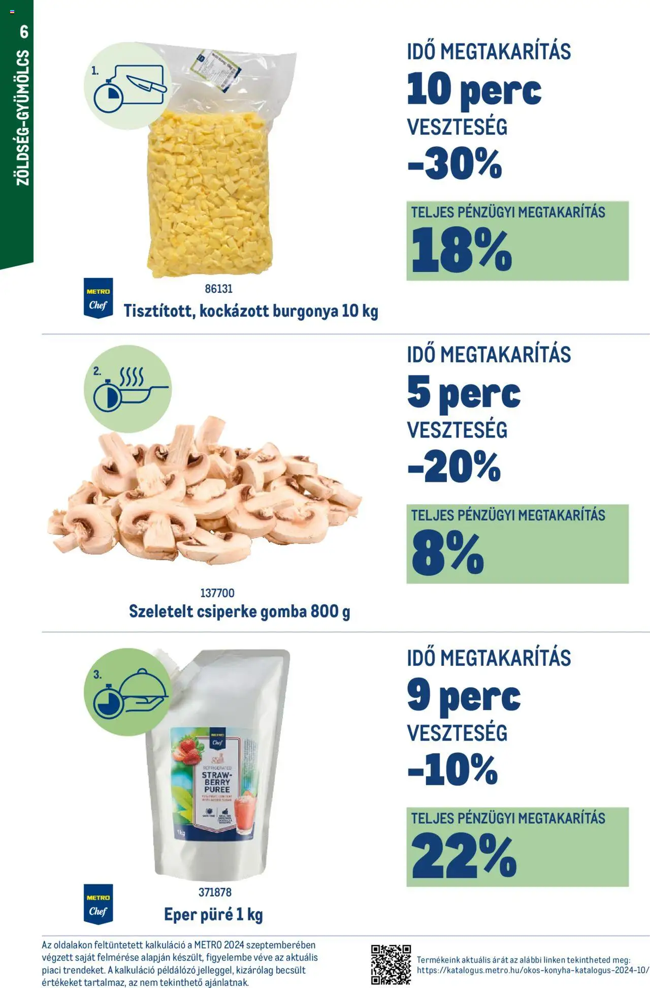 Metro akciós ujság - amely érvényes a következő dátumtól: 01.10.2024 | Oldal: 6 | Termékek: Burgonya, Gomba, Eper