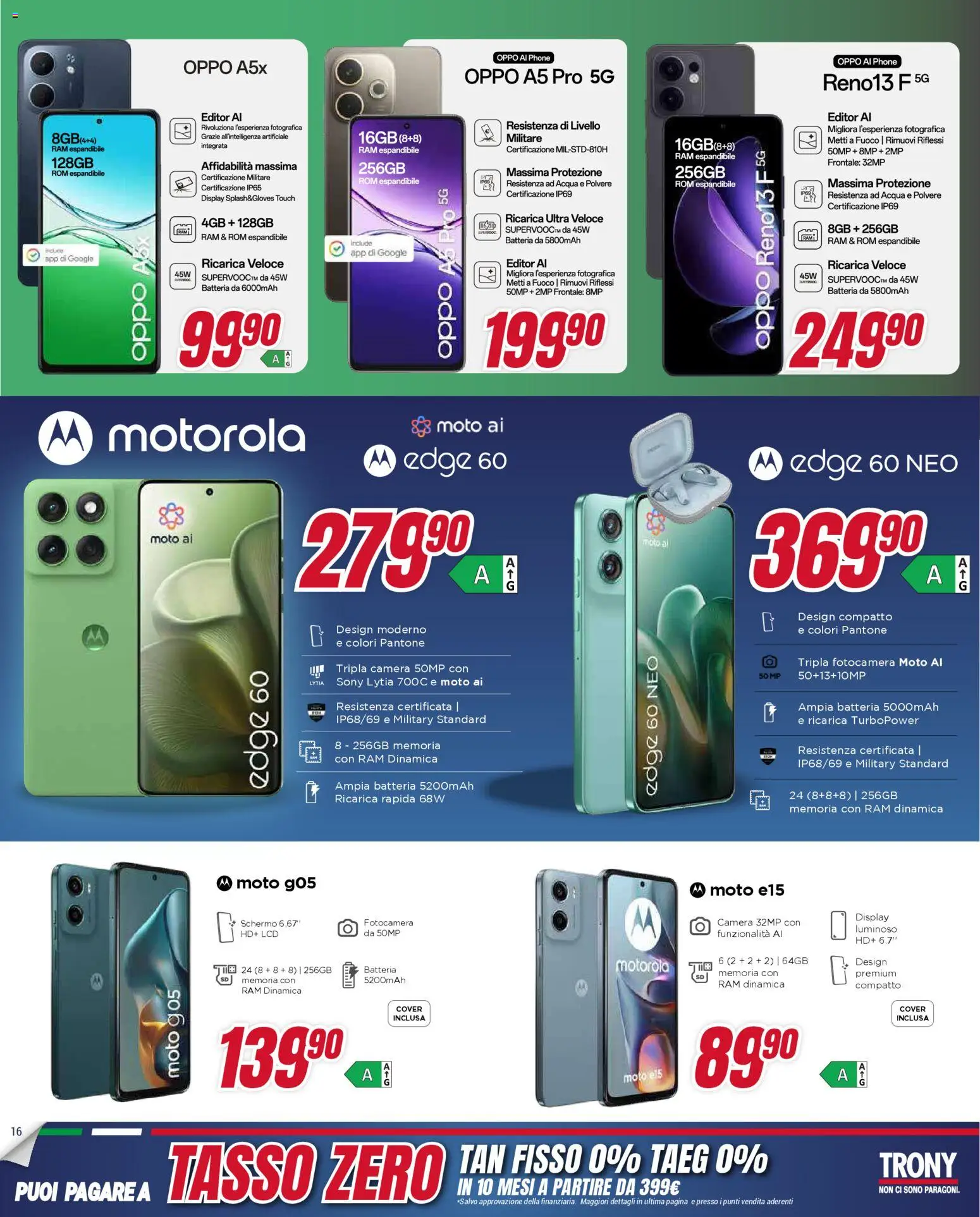 Volantino Trony del 15.01.2026 | Pagina: 16 | Prodotti: Schermo, Acqua, Fotocamera, Batteria