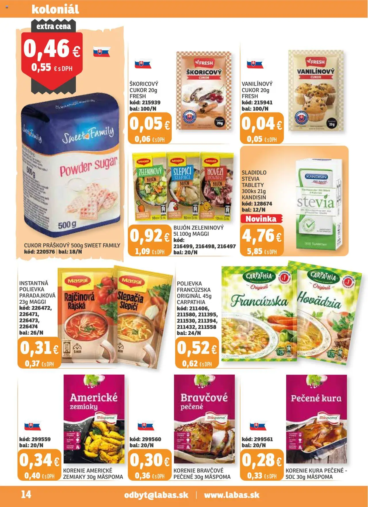 Labaš magazín │ platný od 22.08.2025 | Strana: 14 | Produkty: Bujón, Cukor, Zemiaky, Soľ