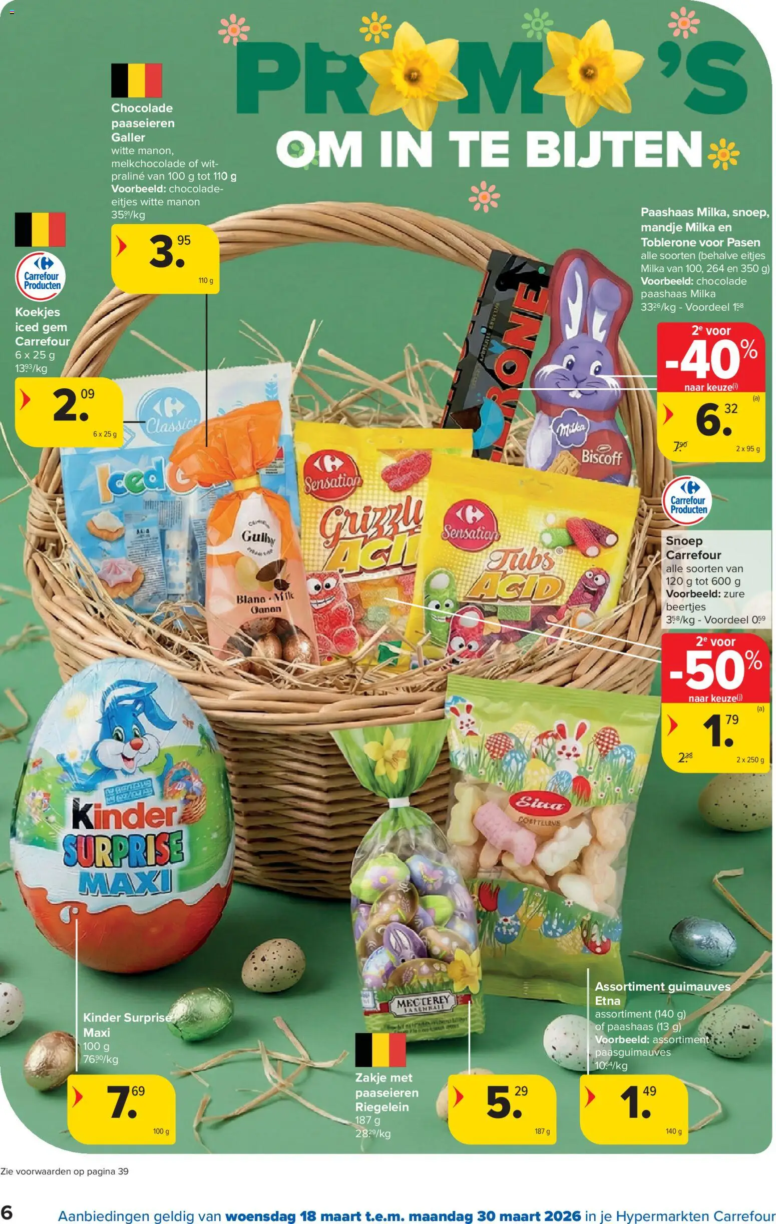 {H1} | Pagina: 6 | Producten: Koekjes, Kinder, Snoep, Chocolade