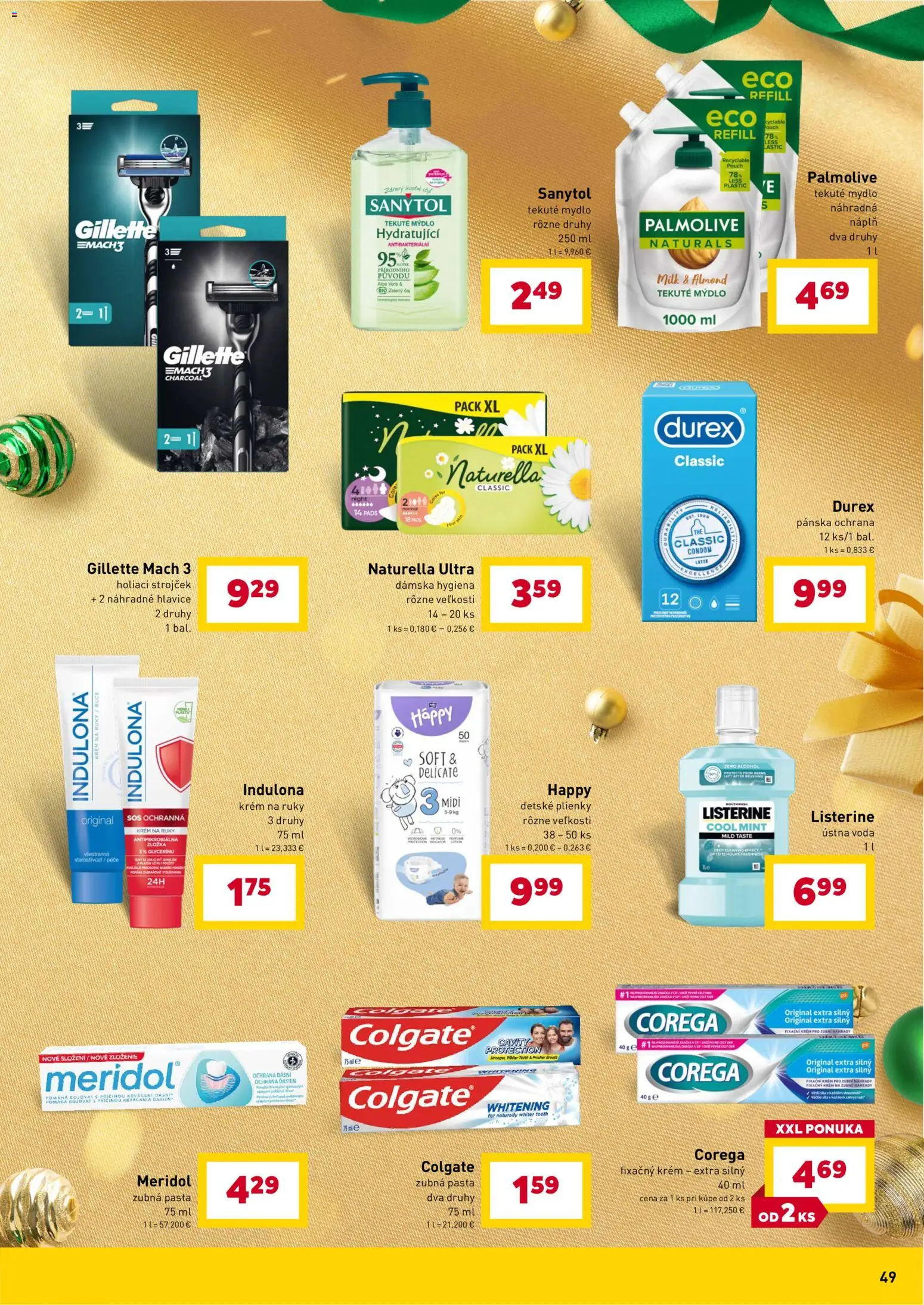 Nové Billa akcie – leták je platný od 10.12.2025 | Strana: 49 | Produkty: Strojček, Holiaci strojček, Listerine, Plienky