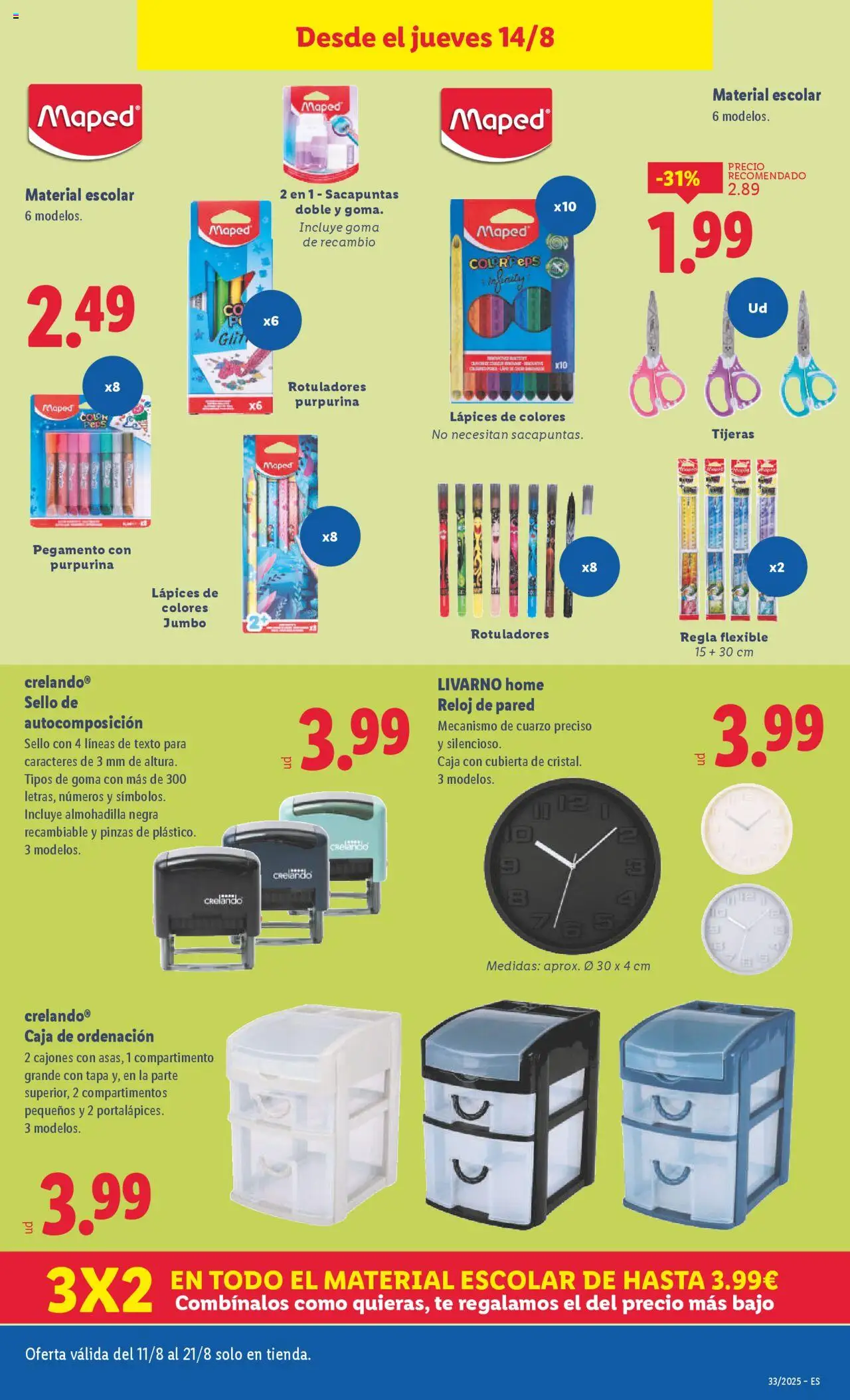 Lidl catálogo de bazar VAL │ válido desde el 11.08.2025 | Página: 17 | Productos: Té, Reloj, Sacapuntas, Caja