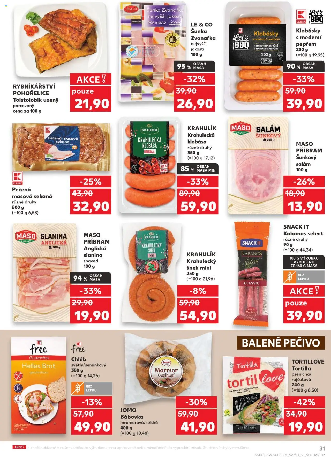 Kaufland leták od 11.06.2025 | Strana: 31 | Produkty: Salám, Klobása, Tortilla, Slanina