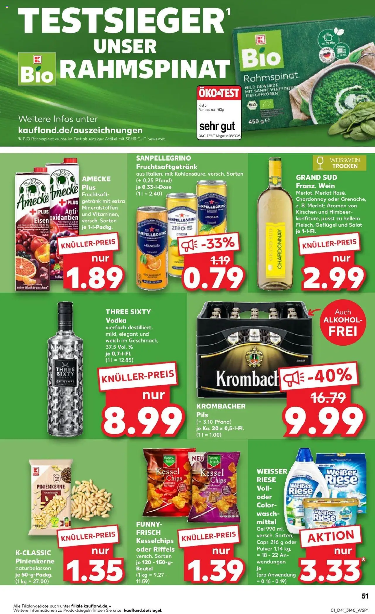 Kaufland prospekt Taucha	 – gültig ab 09.10.2025 | Seite: 51 | Produkte: Kirschen, Krombacher, Sahne, Salat