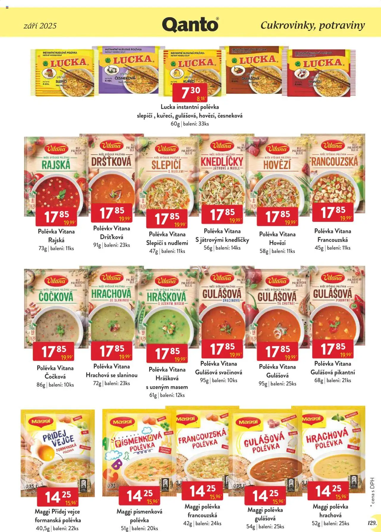 Astur & Qanto leták - Velkoobchod 09/2025 od 01.09.2025 | Strana: 129 | Produkty: Hrách, Hovězí, Maggi, Potraviny