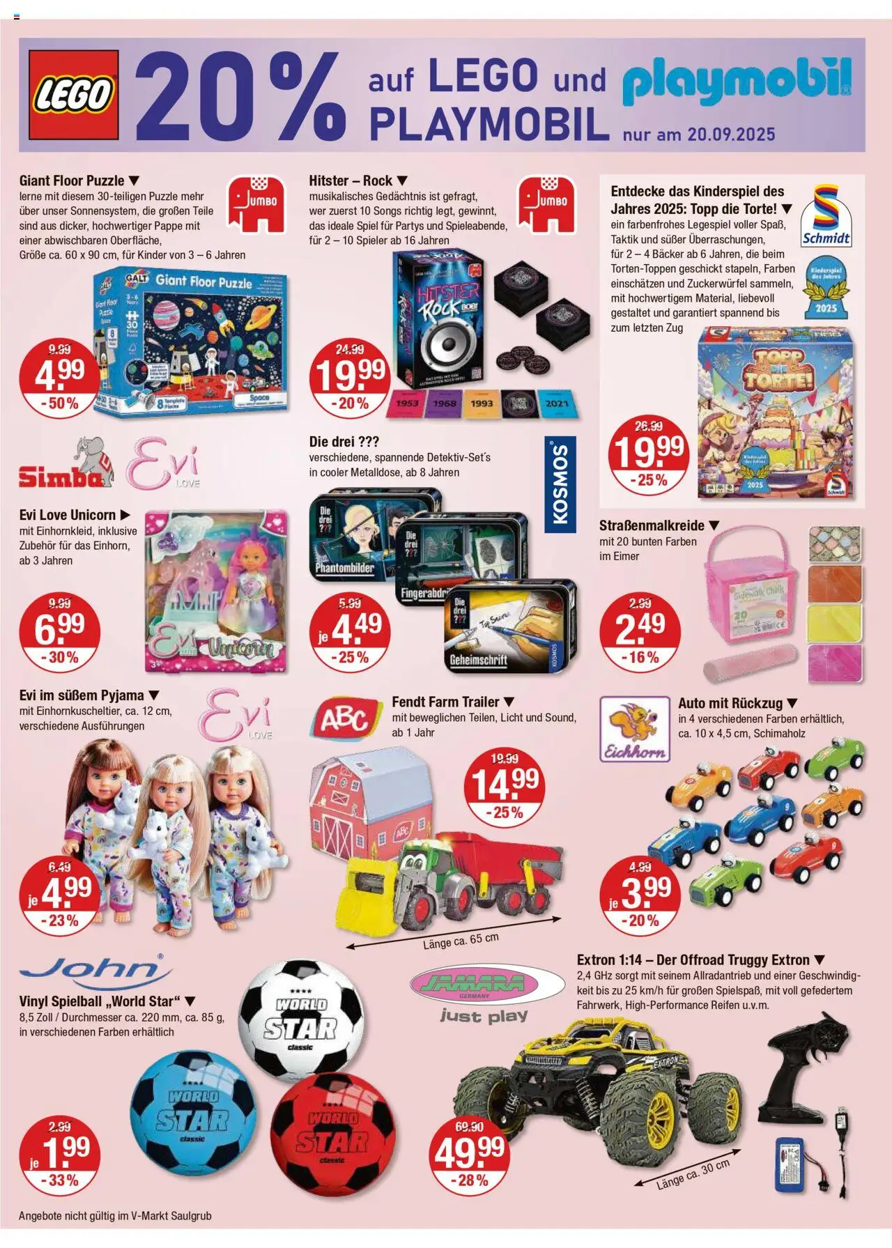 V-Markt - Oberpfalz – gültig ab 18.09.2025 | Seite: 20 | Produkte: Spiel, Rock, Pyjama