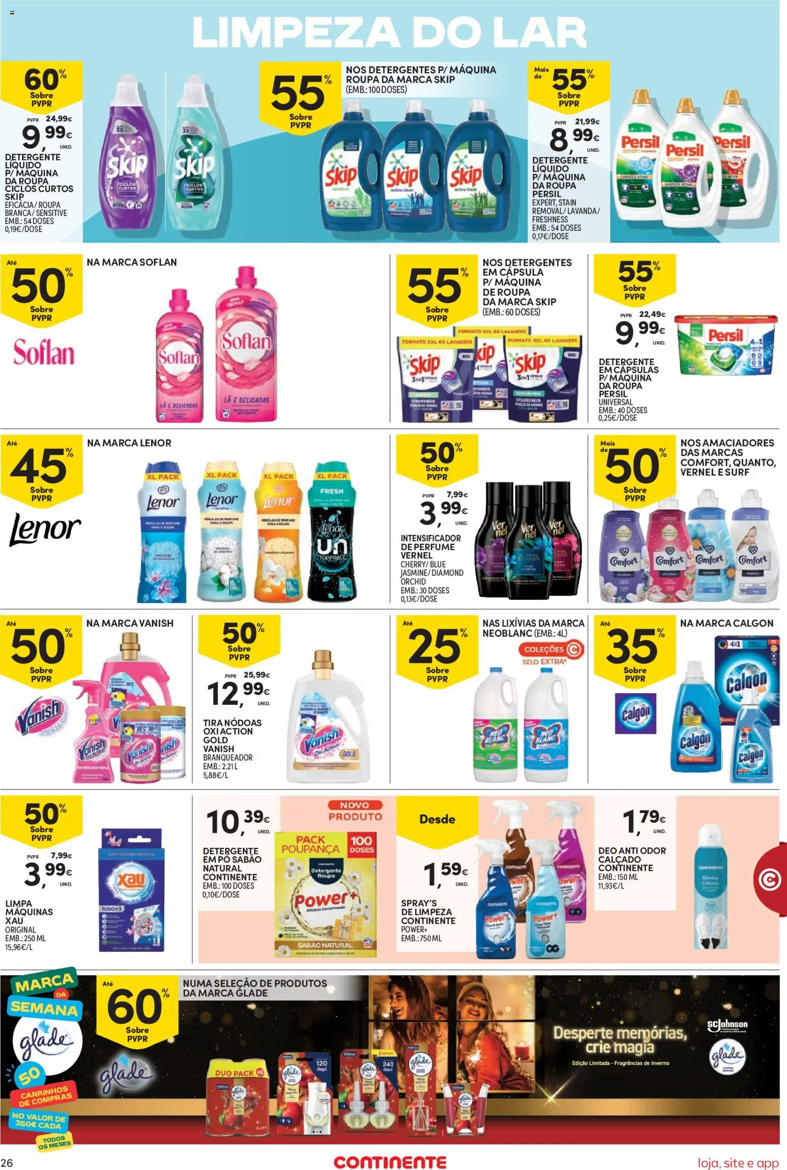 Continente Semanal Continente Bom Dia │ válido de 25.11.2025 | Página: 26 | Produtos: Perfume, Pó, Detergente, Persil