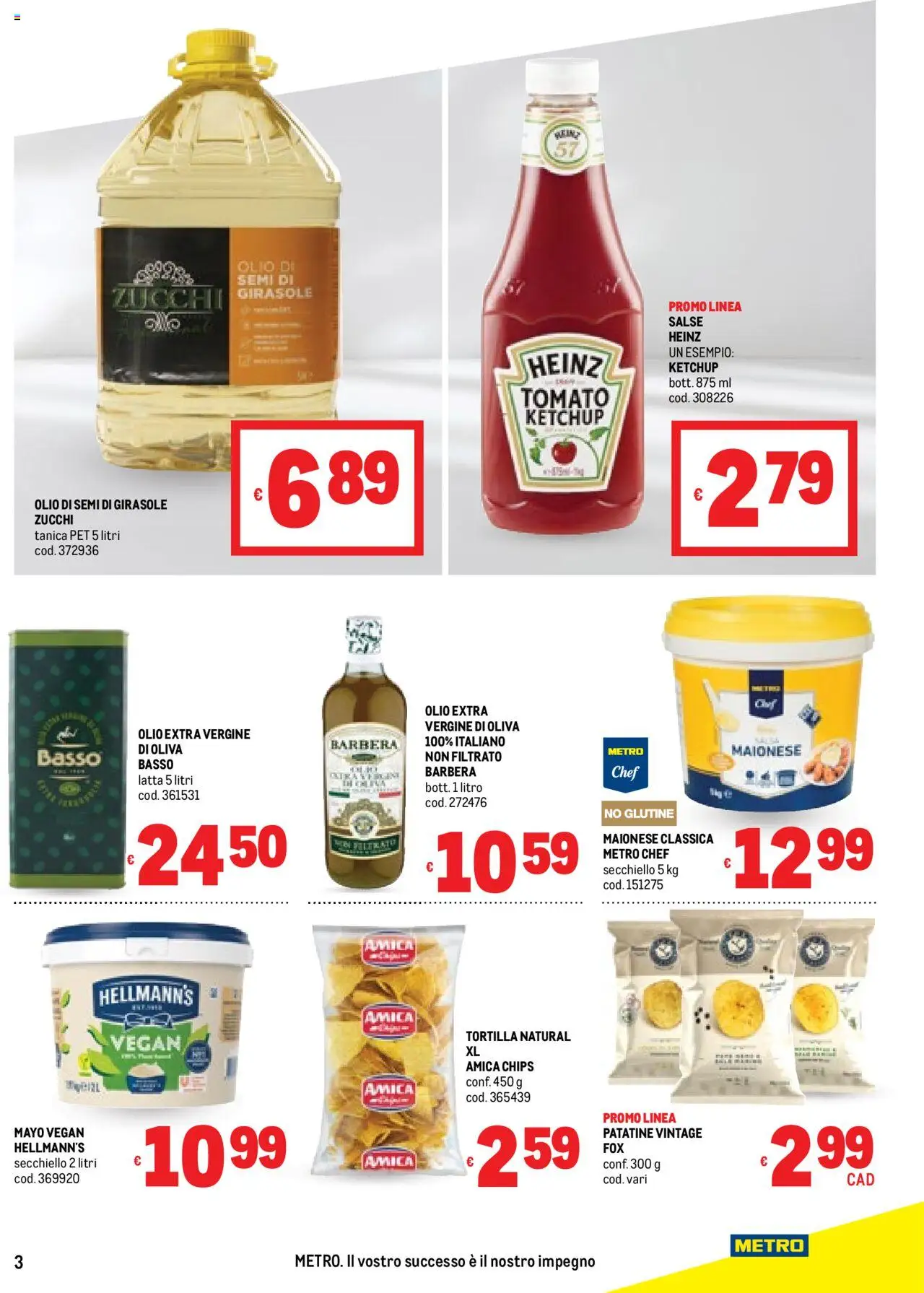 Volantino Metro del 14.08.2025 | Pagina: 3 | Prodotti: Ketchup, Maionese, Olio, Metro