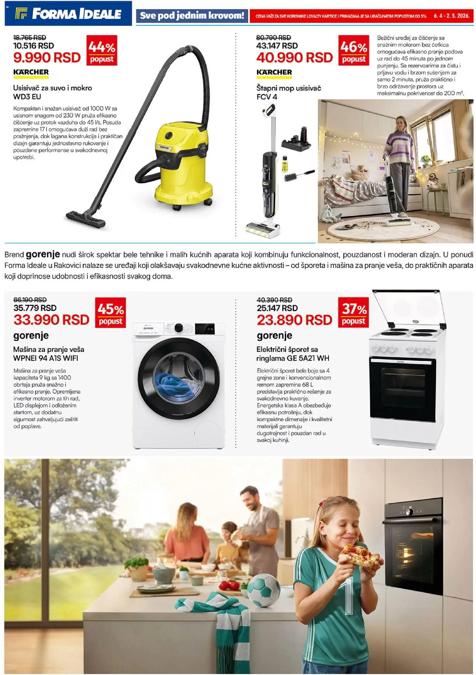 Forma Ideale katalog - važi od 06.04.2026 | Strana: 7 | Proizvode: Usisivač, Mašina za pranje veša, Šporet