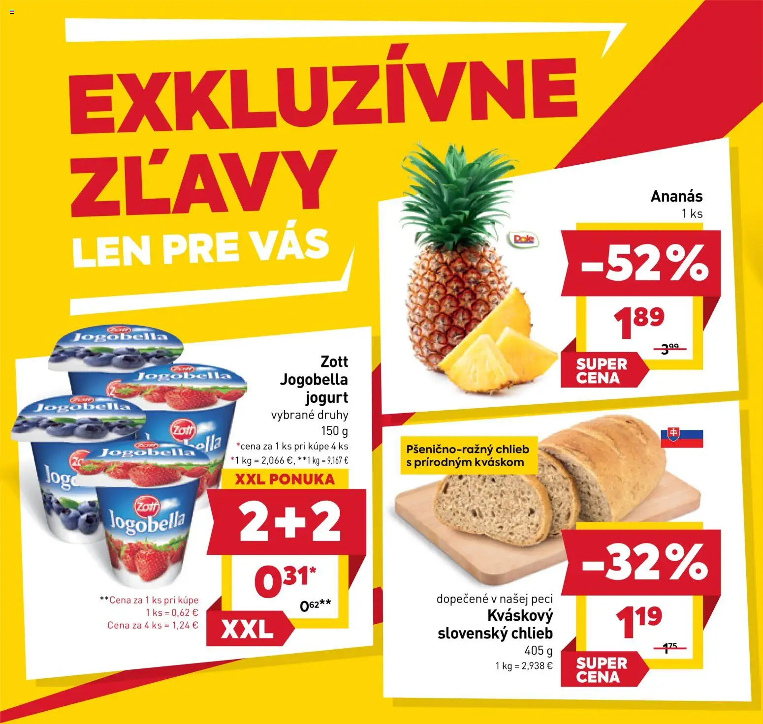Nové Billa akcie – leták je platný od 05.11.2025 | Strana: 2 | Produkty: Jogurt, Chlieb, Ananás