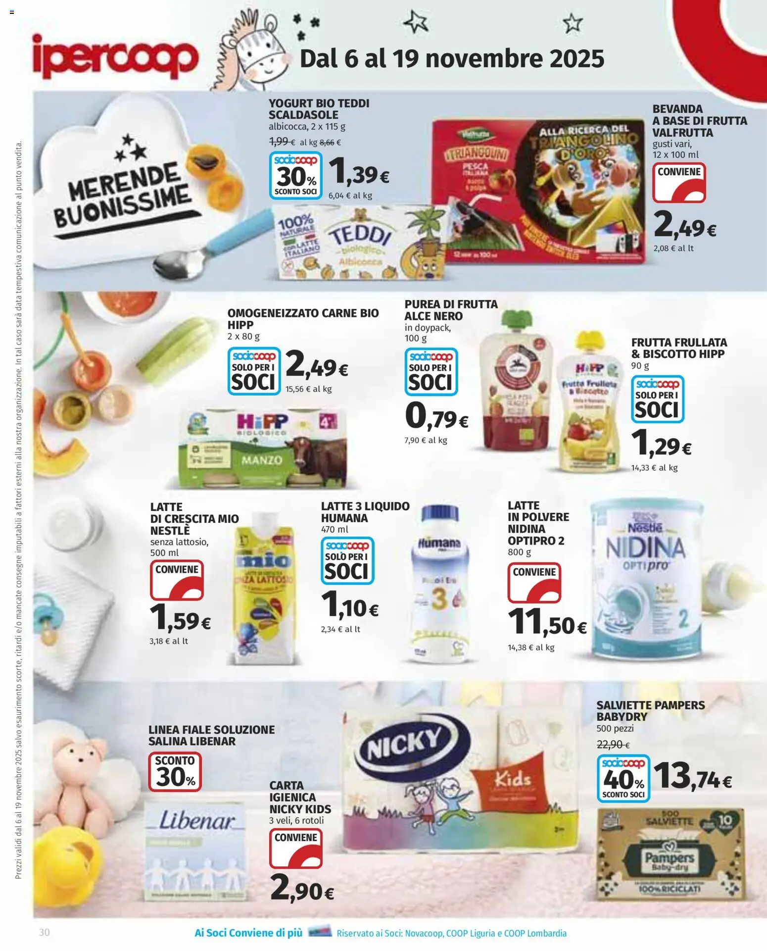Volantino Ipercoop del 06.11.2025 | Pagina: 30 | Prodotti: Yogurt, Manzo, Frutta, Data