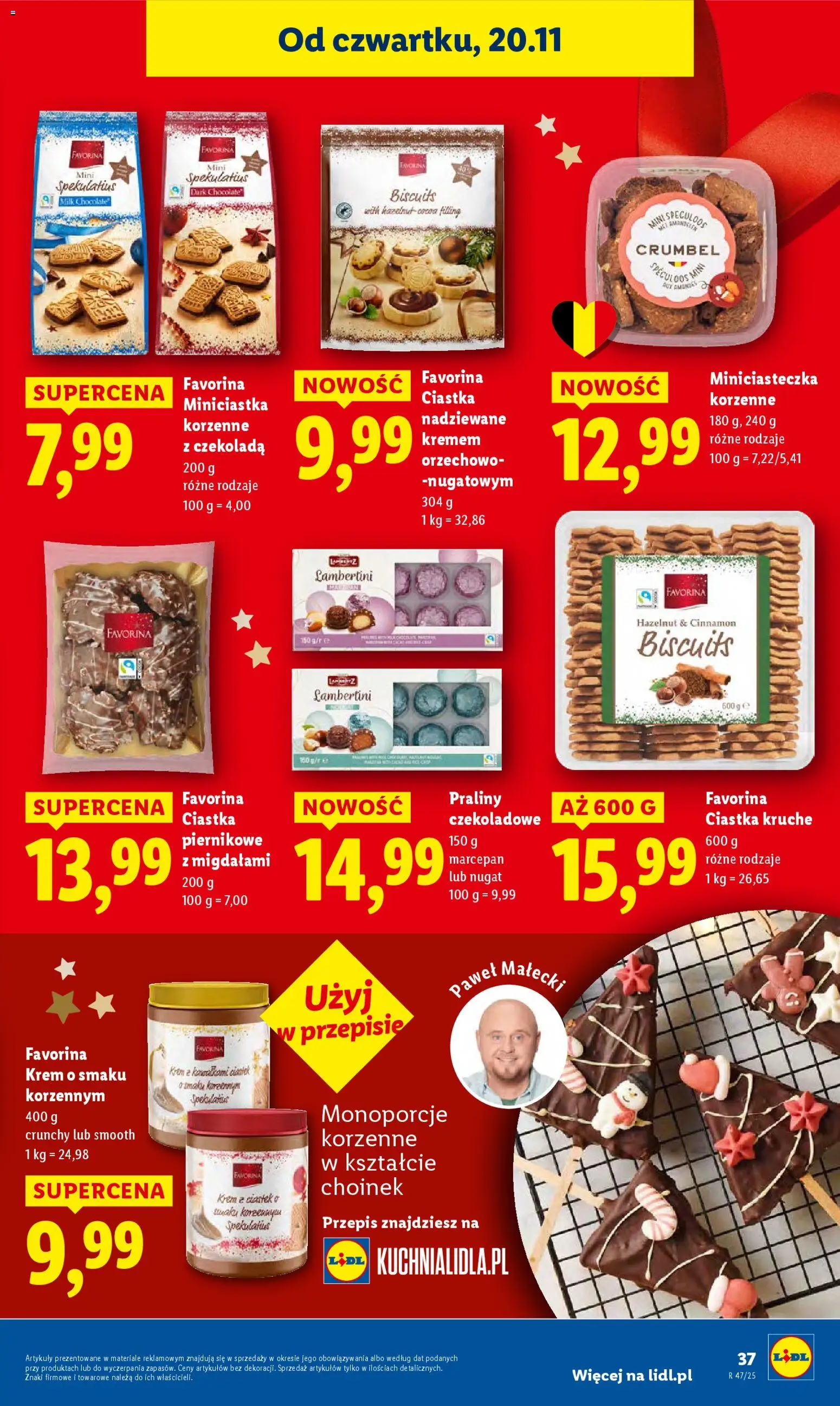 Lidl Gazetka od 20.11.2025 | Strona: 39 | Produkty: Praliny, Ciastka kruche, Ciastka, Marcepan