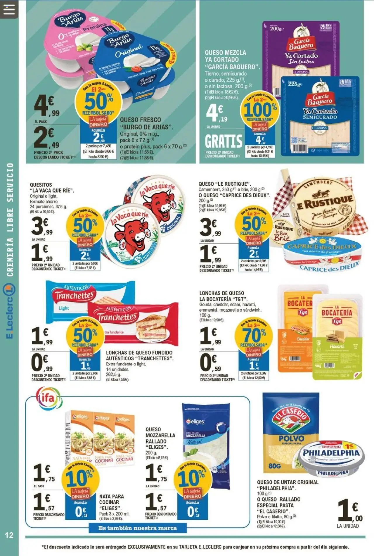 E.Leclerc folleto │ válido desde el 07.10.2025 | Página: 12 | Productos: Polvo, Πιατοθήκη, Queso, Queso rallado