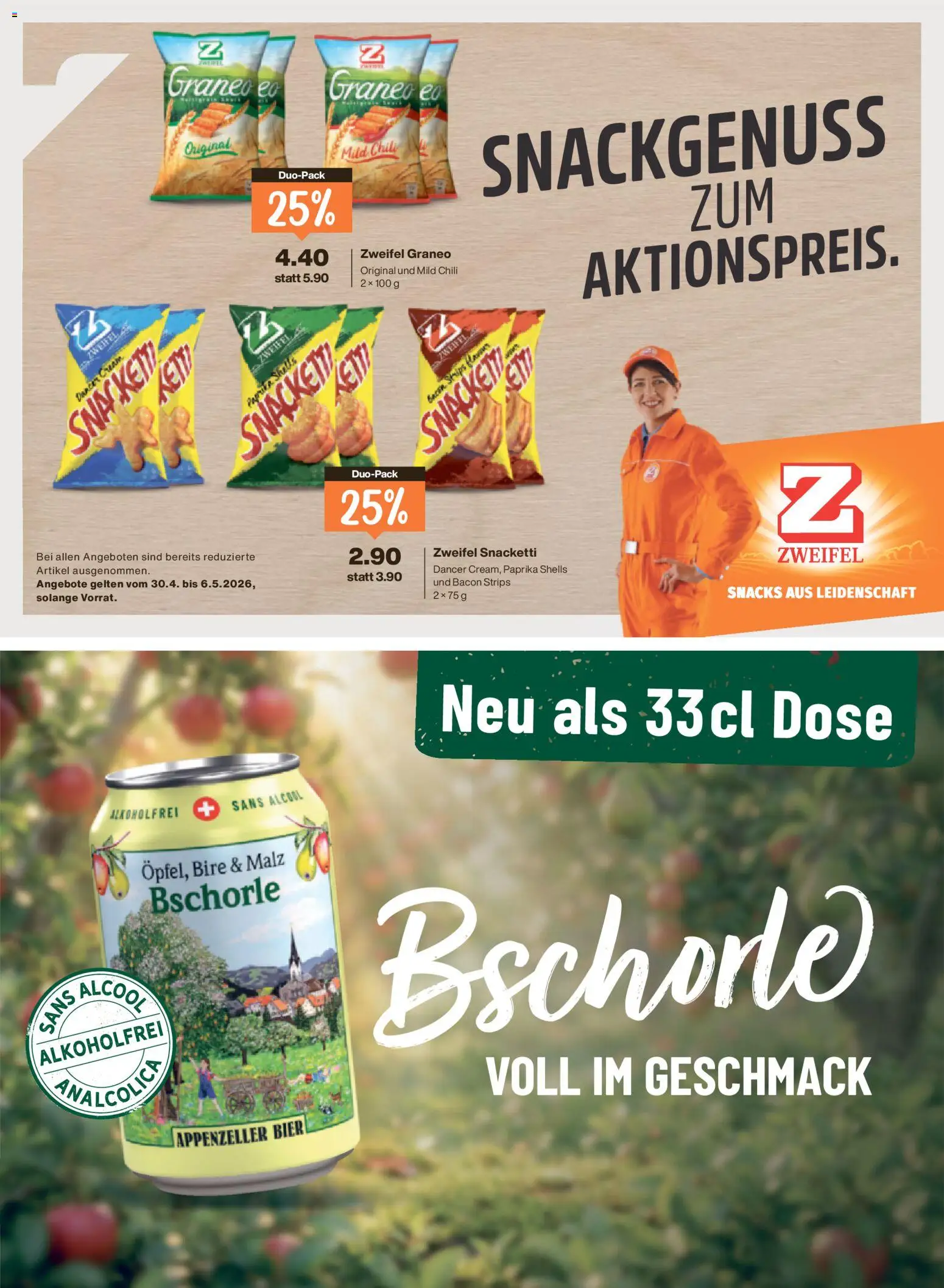 Migros aktionen Magazin – gültig ab 29.04.2026 | Seite: 20 | Produkte: Bier, Birne, Chili, Chips