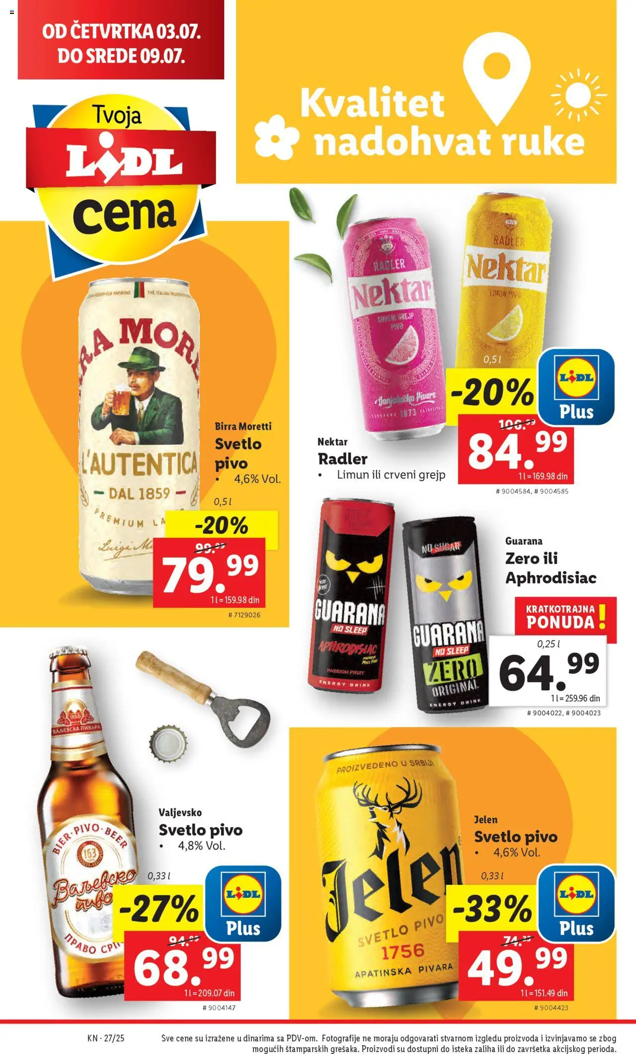 Lidl katalog - važi od 03.07.2025 | Strana: 32 | Proizvode: Birra Moretti, Guarana, Pivo, Limun
