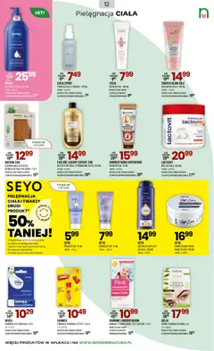 Pogląd oferty "Drogerie Natura Gazetka" - ważna od 16.02.2026 | Strona: 12 | Produkty: Szczotka, Mleczko do ciała, Krem, Lotion