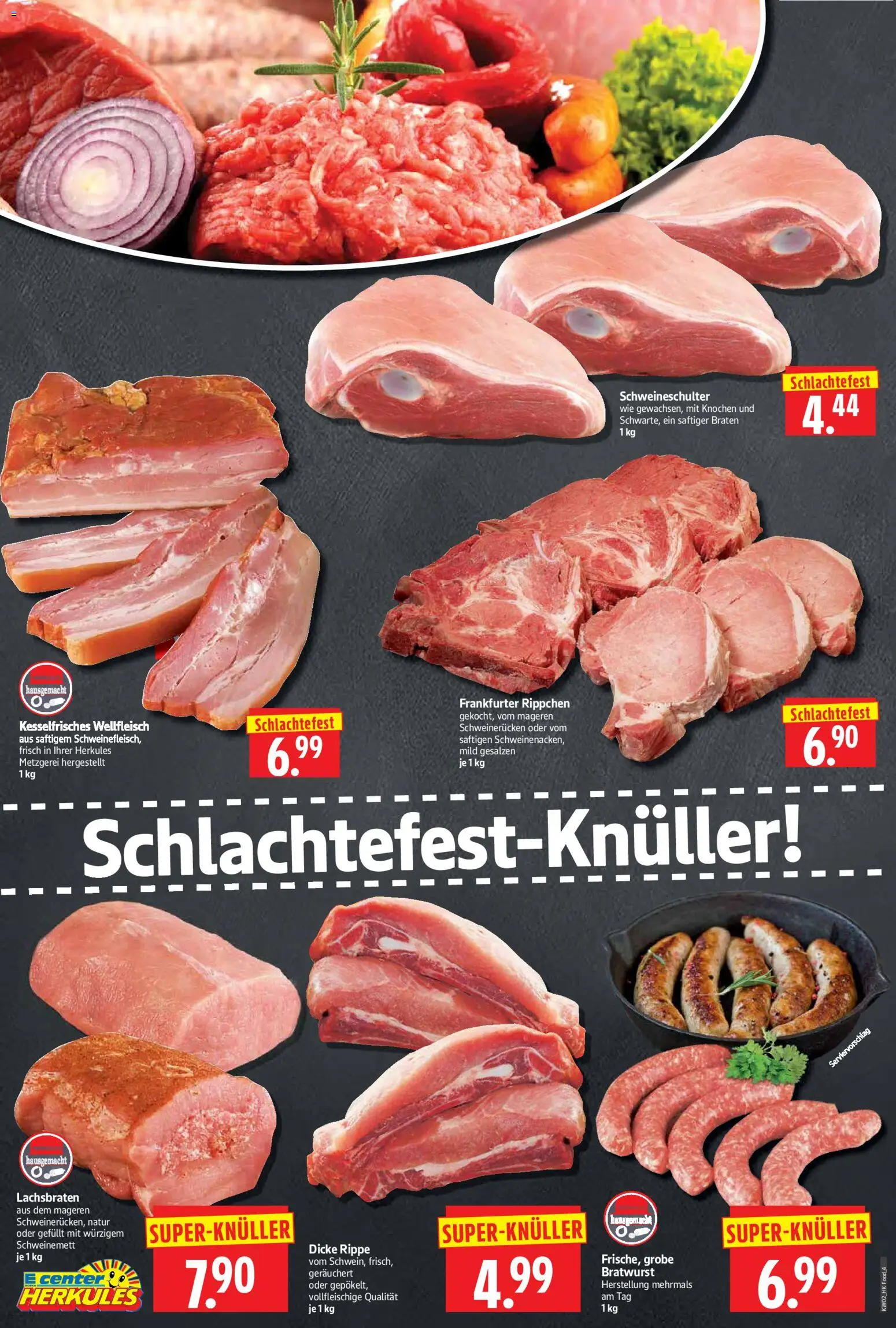 HERKULES Prospekt 	 – gültig ab 05.01.2026 | Seite: 4 | Produkte: Bratwurst, Schweinerucken