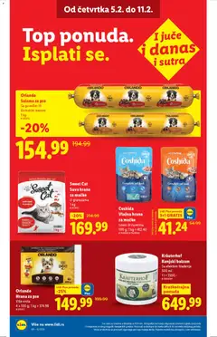 Orlando Hrana za pse, Više vrsta, 4 x 100 g; 1 kg = 374.98 - pregled Lidl kataloga - važi od 05.02.2026 | Strana: 26