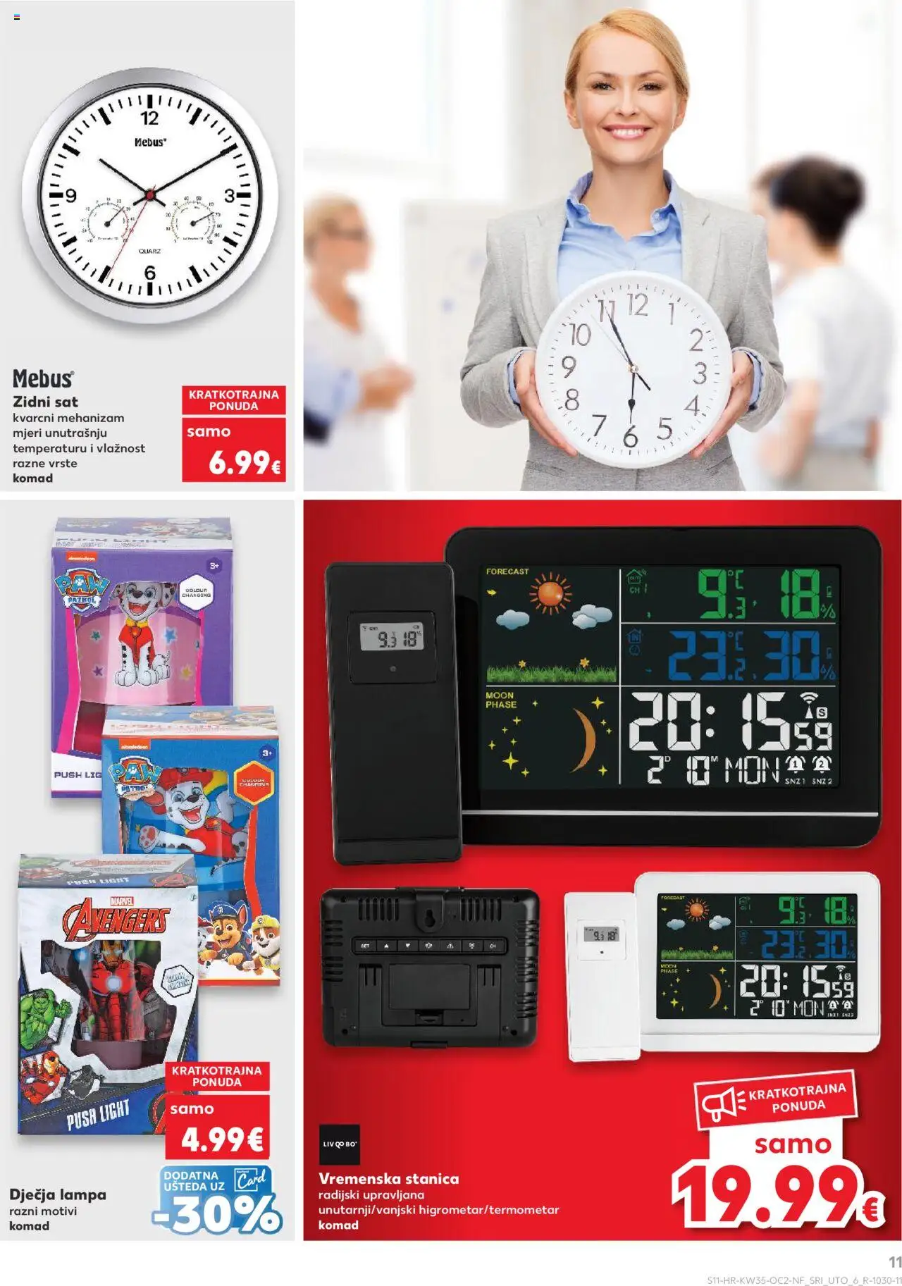 Kaufland katalog | vrijedi od 27.08.2025 | Stranica: 11 | Proizvodi: Zidni sat, Sat