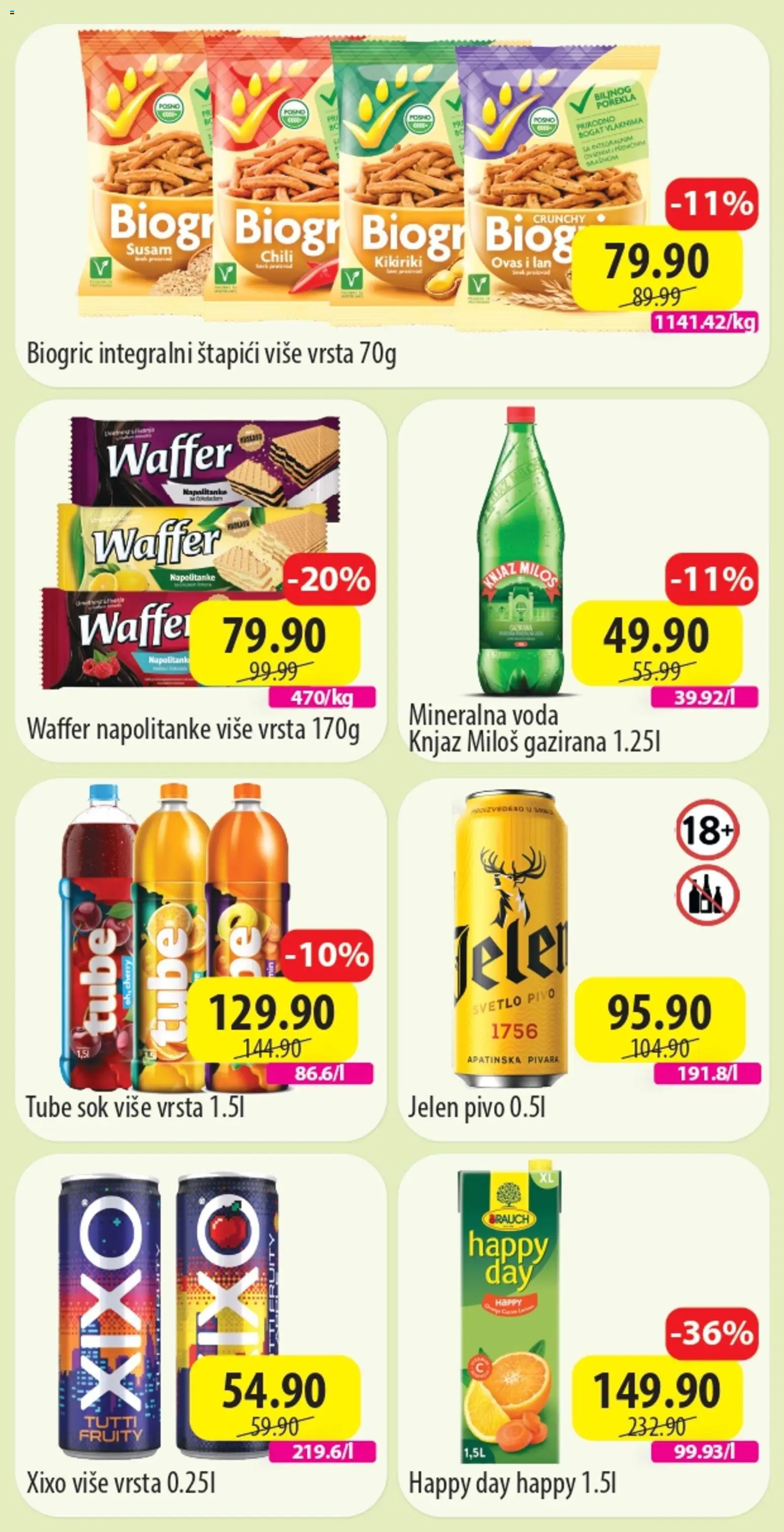 Senta Promet katalog - važi od 20.04.2026 | Strana: 3 | Proizvode: Voda, Sok, Pivo, Napolitanke