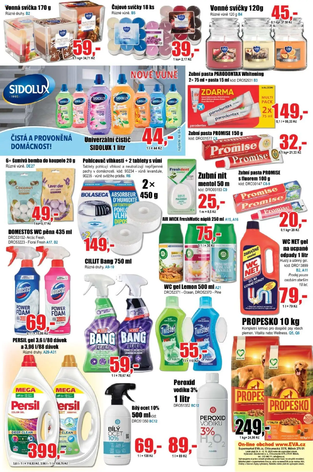 Eva supermarket leták od 24.09.2025 | Strana: 6 | Produkty: Ocet, Pohlcovač vlhkosti, Air Wick, Domestos
