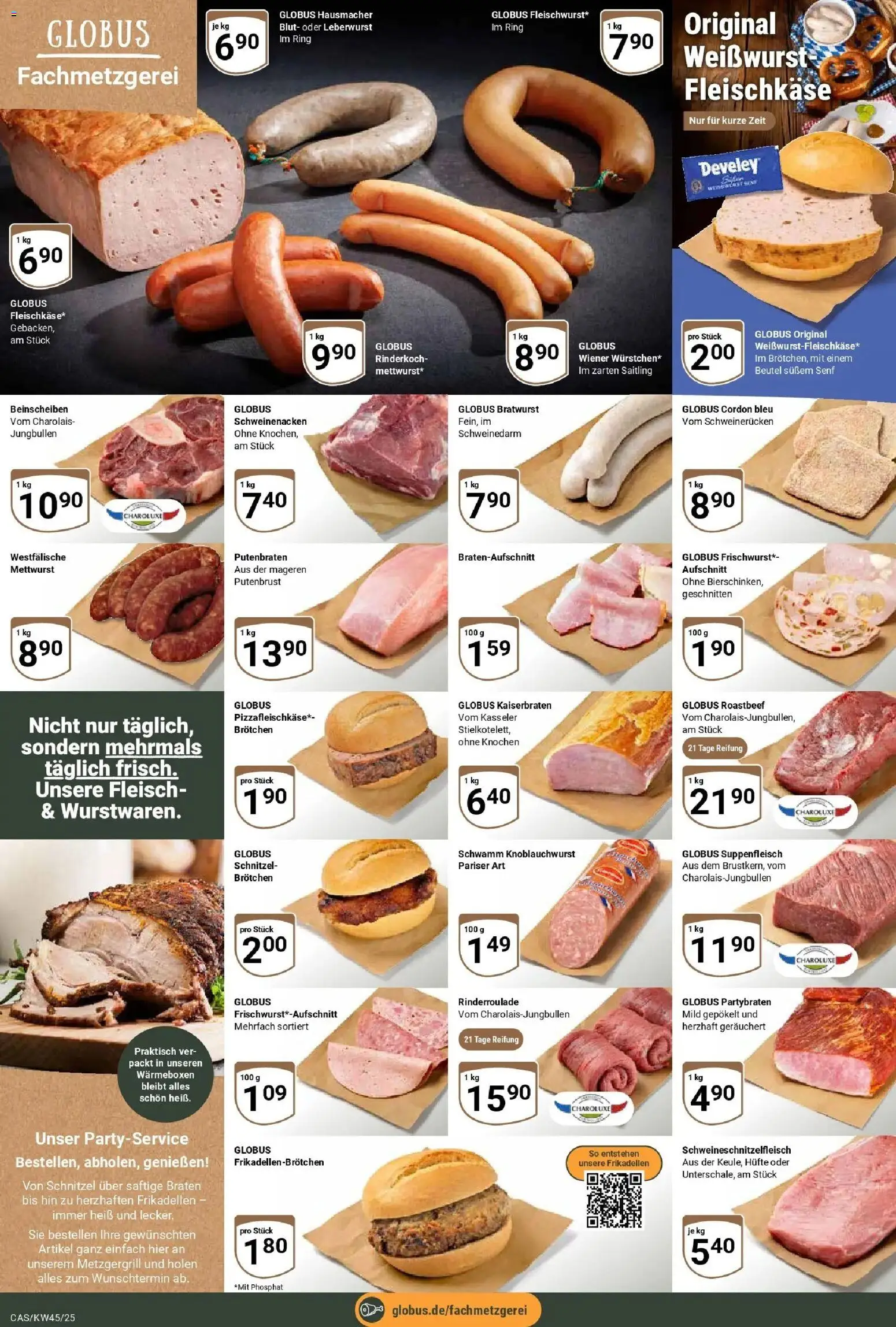 Globus prospekt Castrop-Rauxel	 – gültig ab 02.11.2025 | Seite: 7 | Produkte: Bratwurst, Weißwurst, Schnitzel, Fleisch