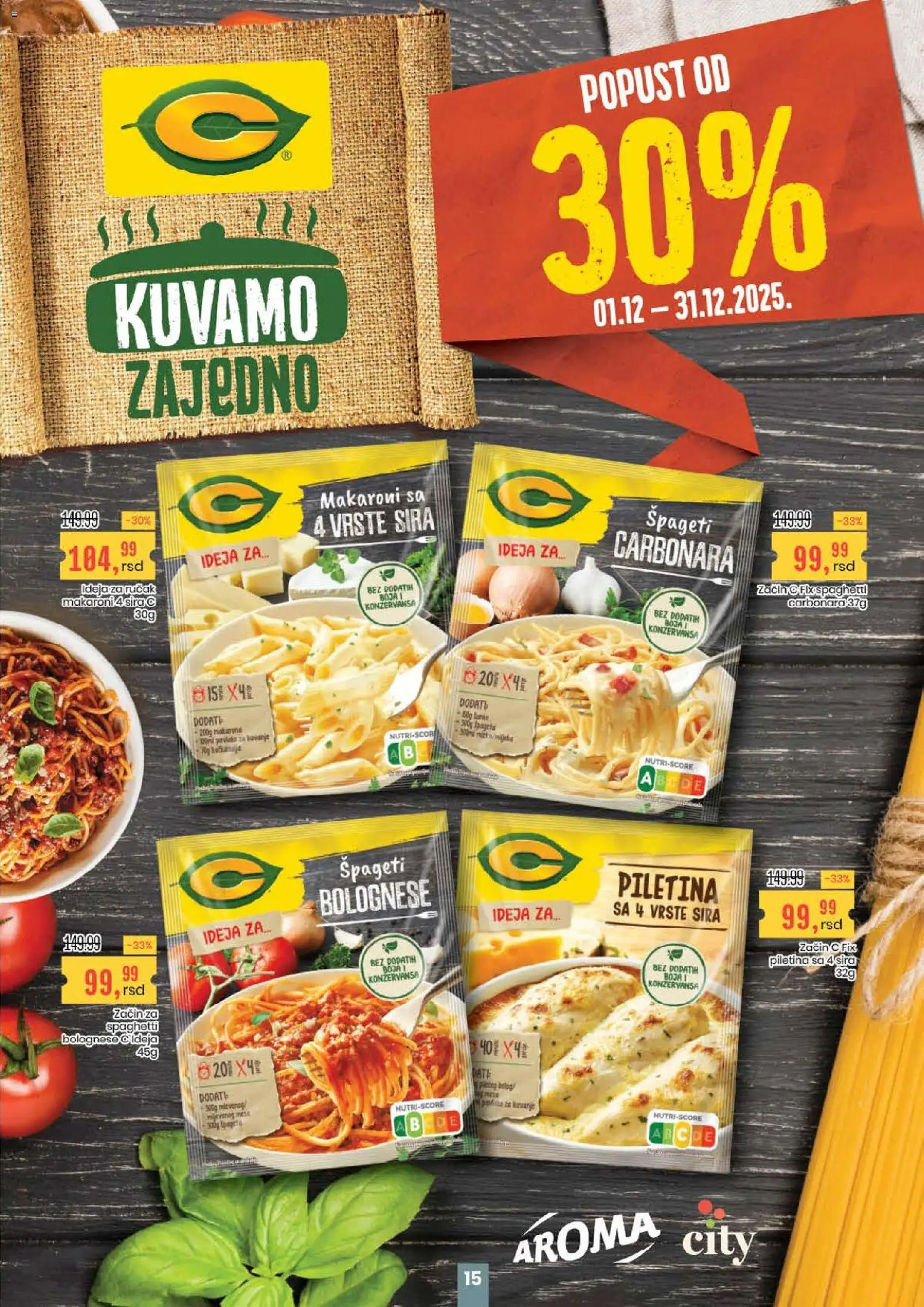 Aroma Market katalog - važi od 11.12.2025 | Strana: 15 | Proizvode: Špageti, Piletina