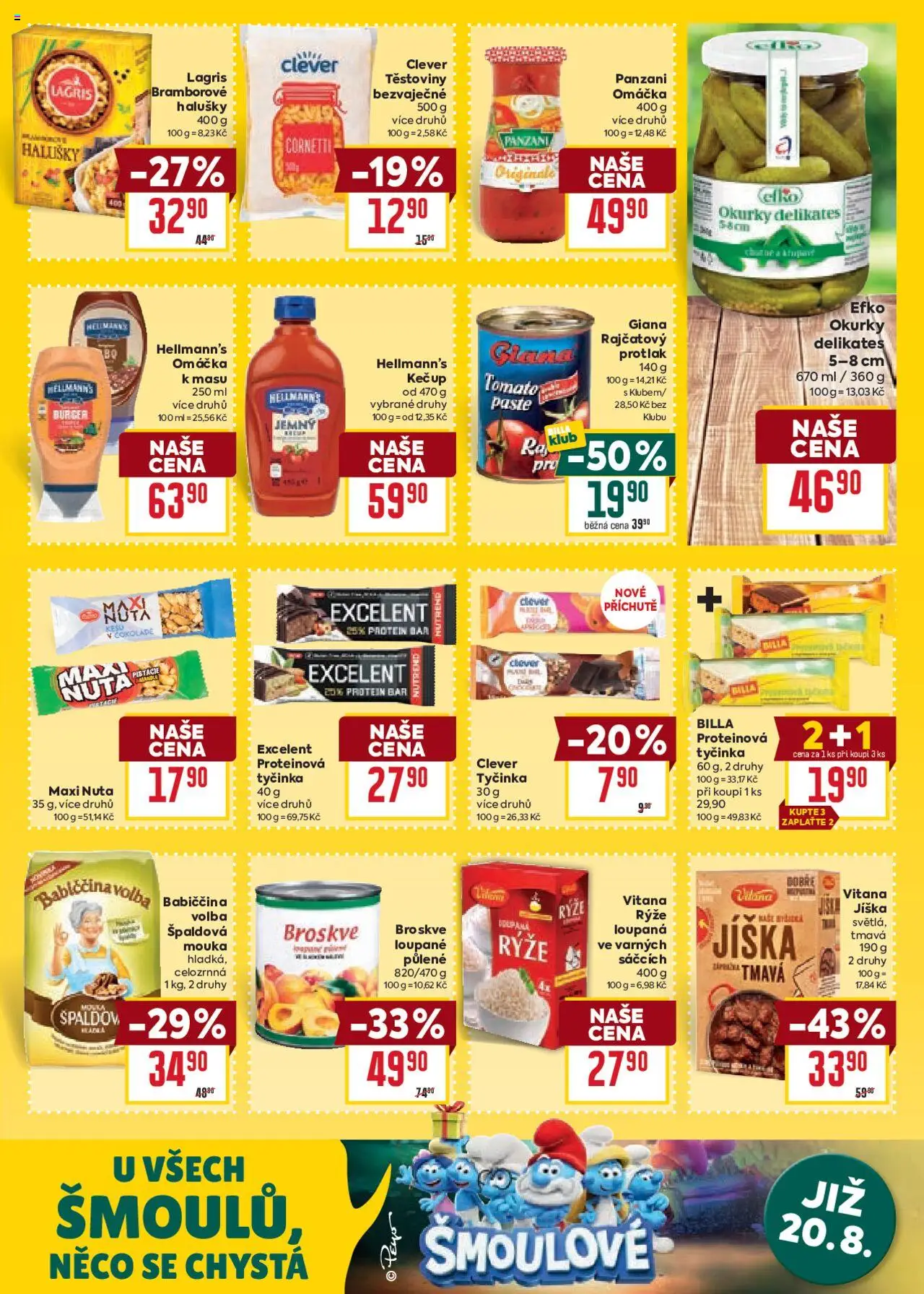 Billa Velký leták od 13.08.2025 | Strana: 18 | Produkty: Jíška, Rýže, Broskve, Hellmann's