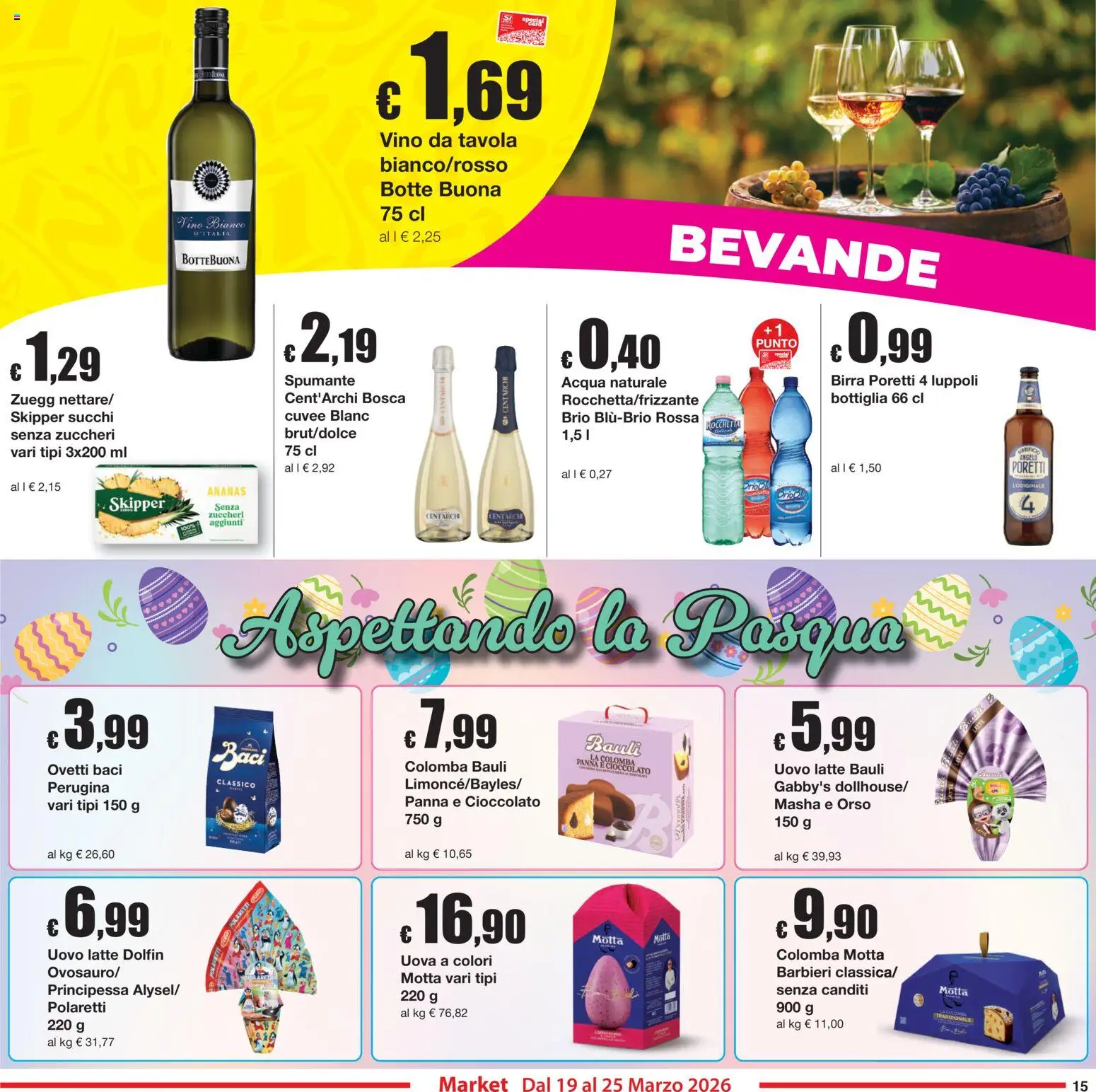 Volantino Sì con Te del 19.03.2026 | Pagina: 15 | Prodotti: Uova, Birra, Panna, Spumante