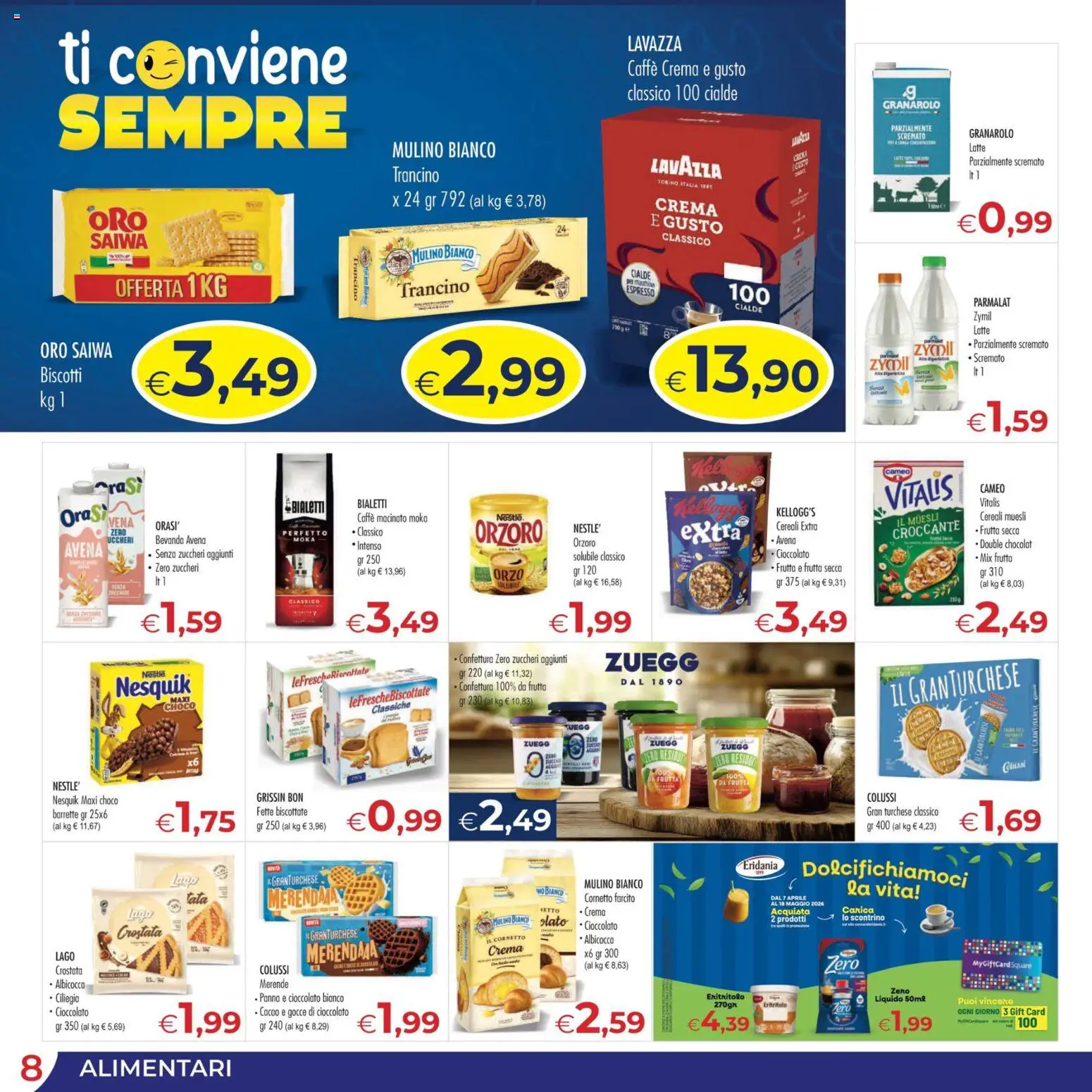 Volantino MerSi Supermercati del 22.04.2026 | Pagina: 8 | Prodotti: Cioccolato, Frutta, Latte, Cacao