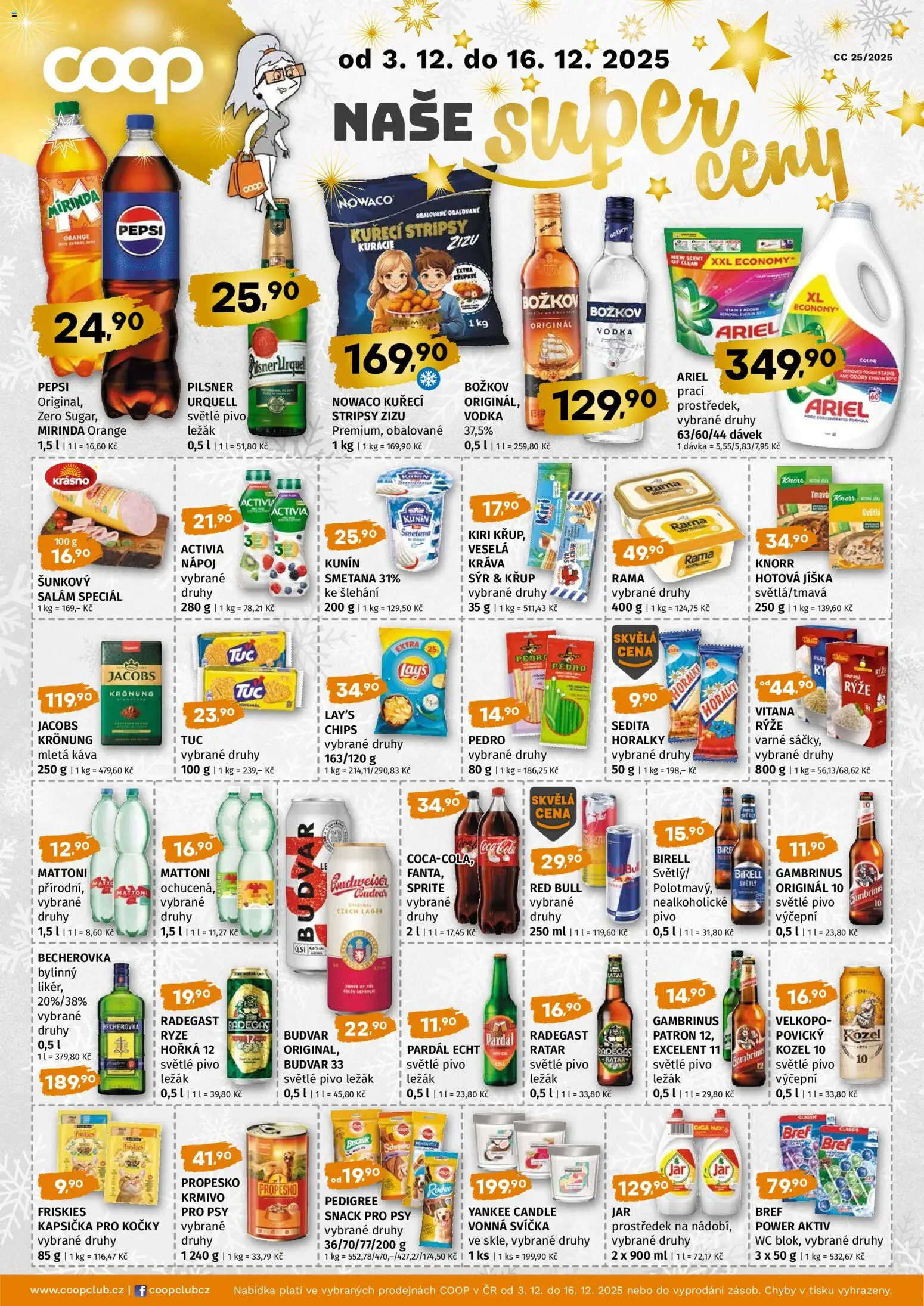 Coop leták - Super cena od 03.12.2025 | Strana: 1 | Produkty: Káva, Rýže, Smetana, Rama