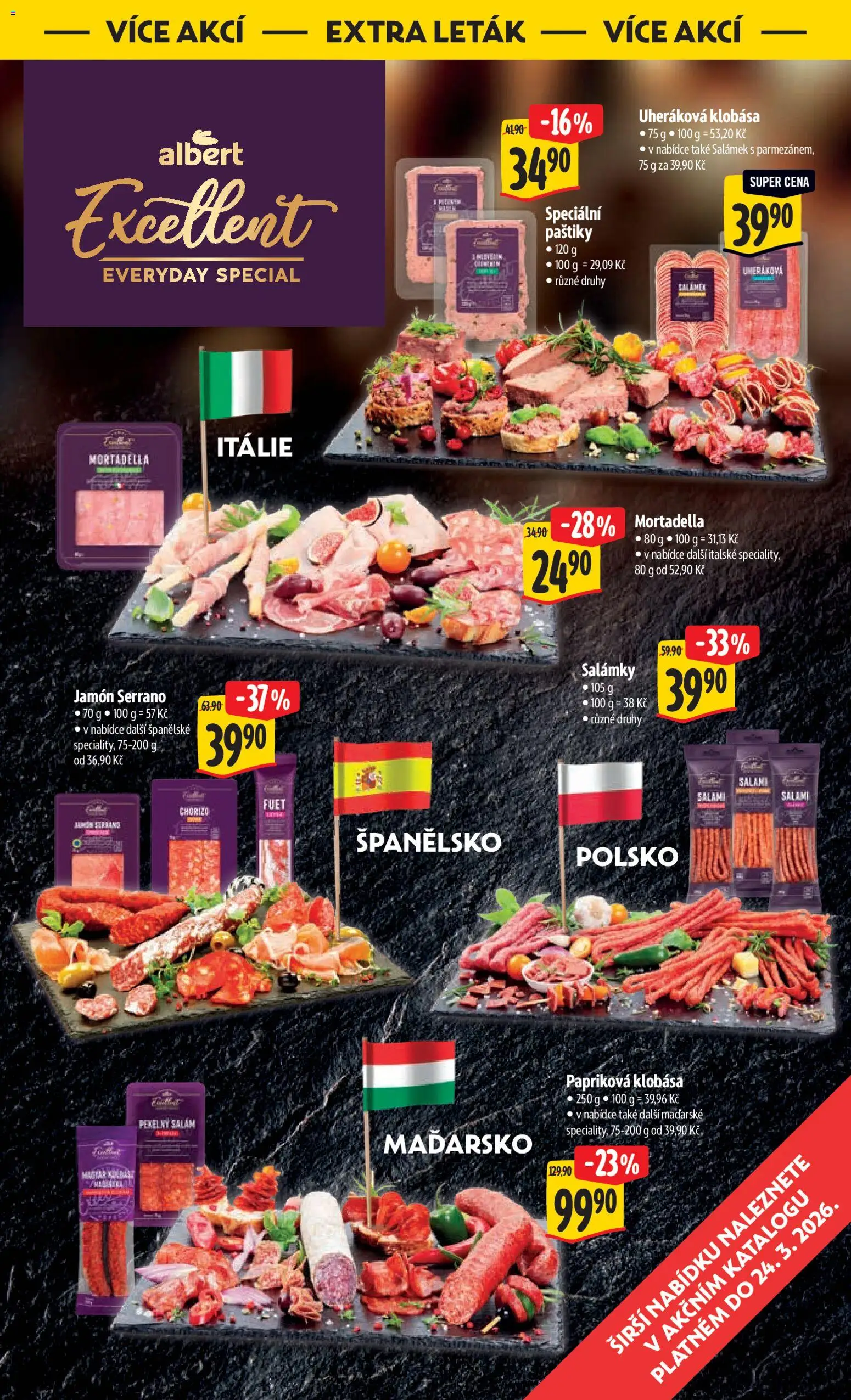 Albert leták - Hypermarket - Brno od 18.03.2026 | Strana: 57 | Produkty: Salám, Jamon, Mortadella, Chorizo