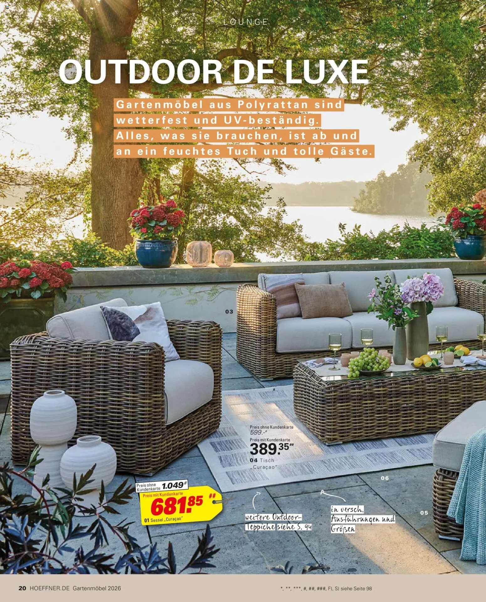 Höffner Prospekt Gartenmöbel – gültig ab 27.03.2026 | Seite: 20 | Produkte: Sessel, Tisch, Gartenmöbel