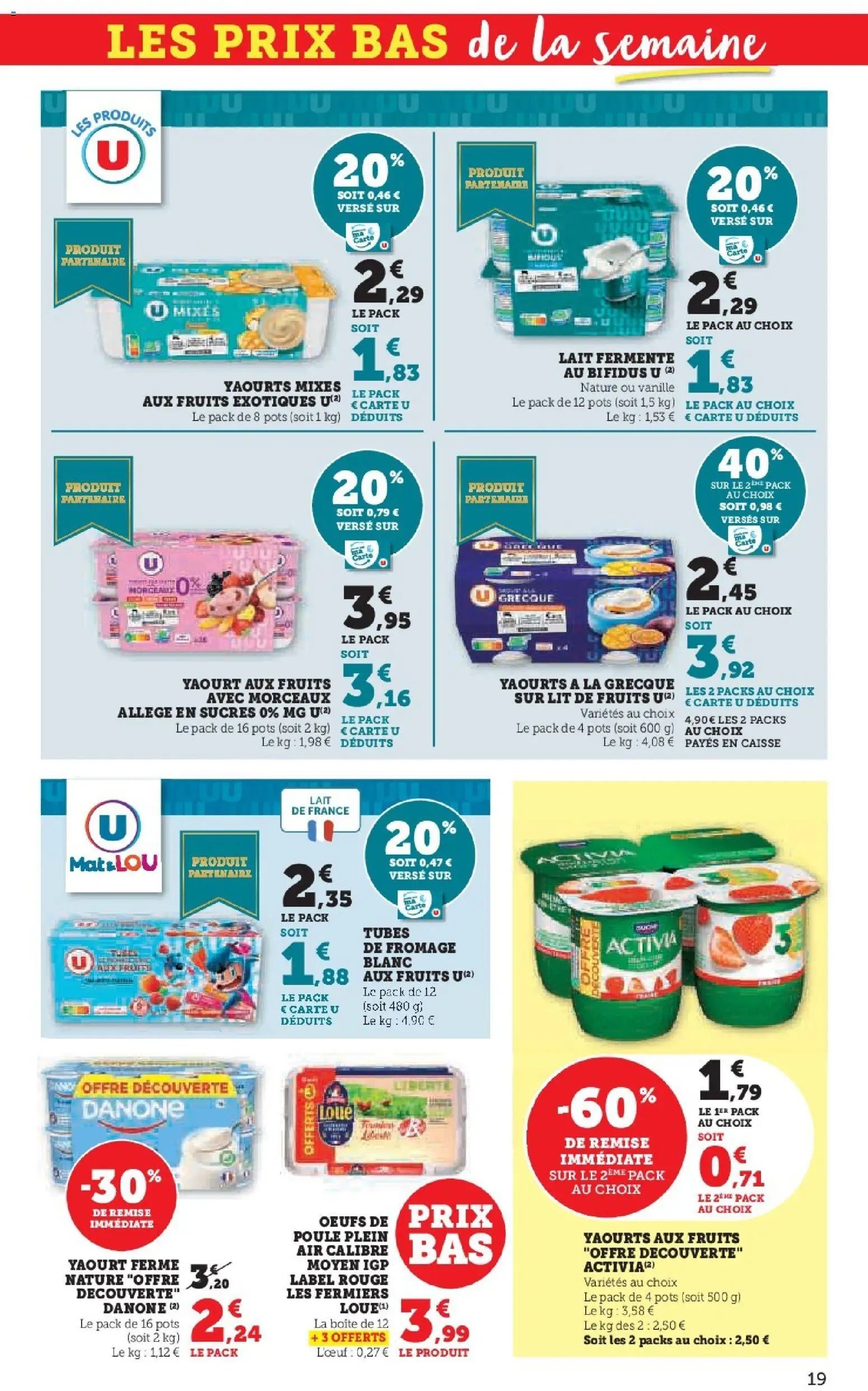 {H1} | Page: 19 | Produits: Lit, Lait, Fromage, Œufs