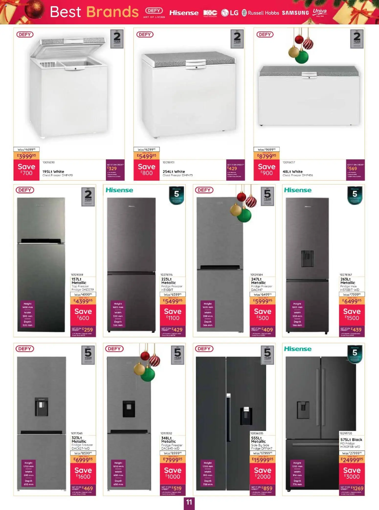 New Bradlows catalogue – valid from 02.12.2025 | Page: 11 | Products: Art, Freezer, Freezer fridge, Fridge