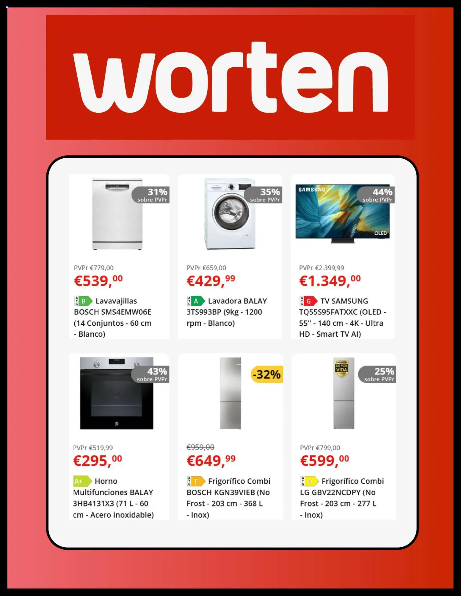 Worten Black Friday │ válido desde el 04.11.2025 | Página: 4 | Productos: Lavadora, Horno, Lavavajillas, Combi